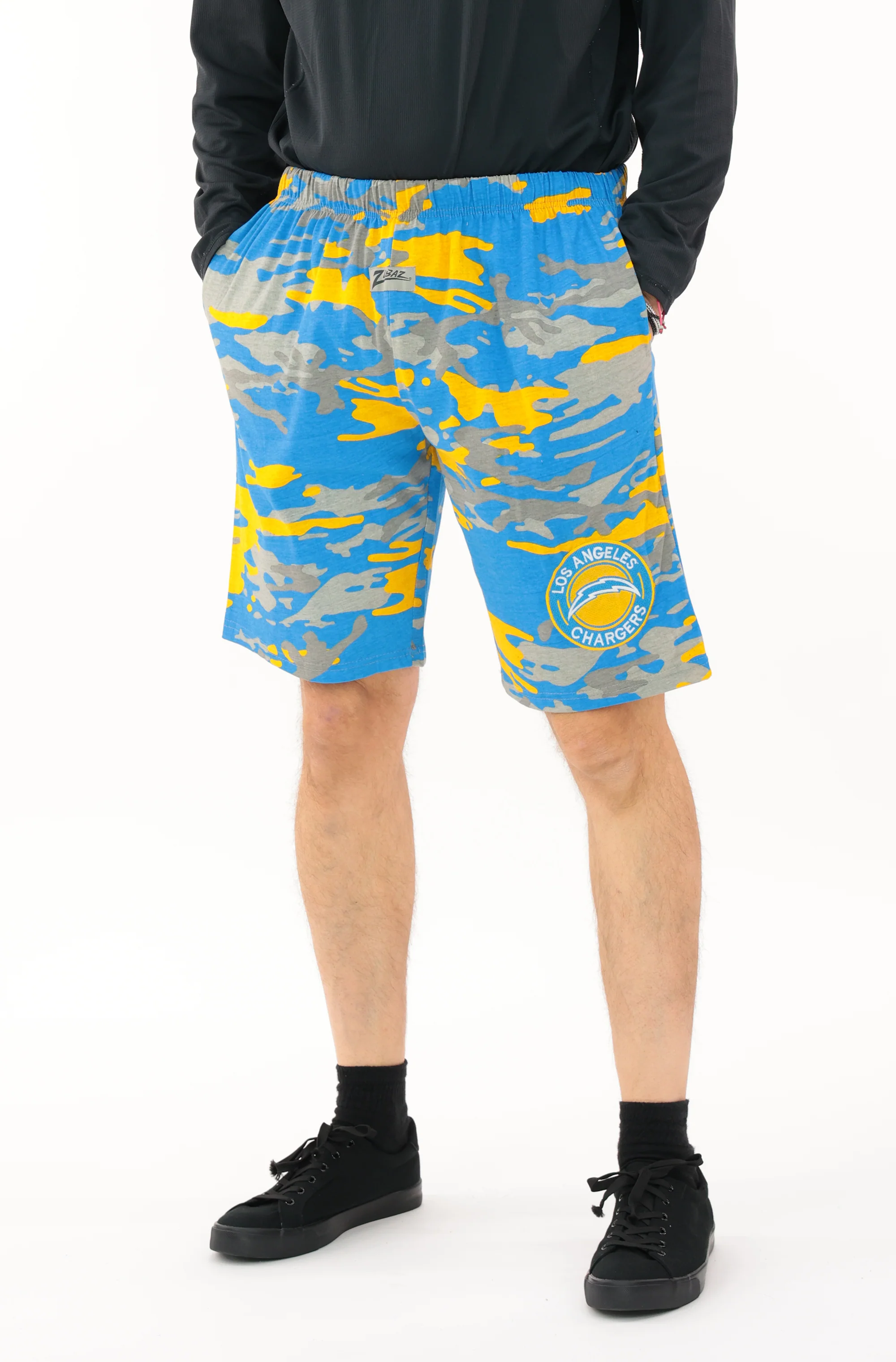 Zubaz NFL Adult Unisex Z88 Embroidered Alt Camo Shorts, Los Angeles Chargers - Image 47
