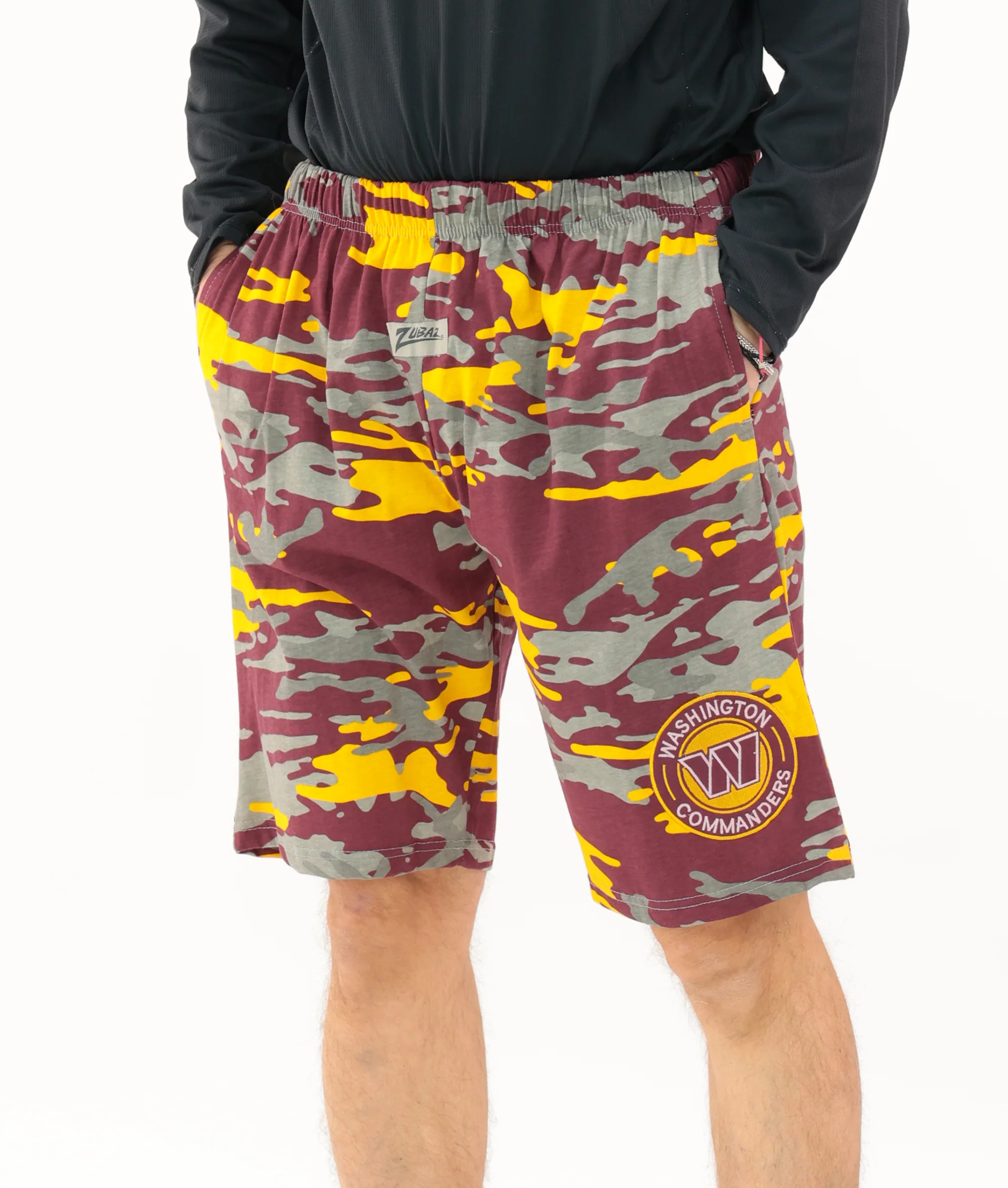 Zubaz NFL Adult Unisex Z88 Embroidered Alt Camo Shorts, Washington Commanders
