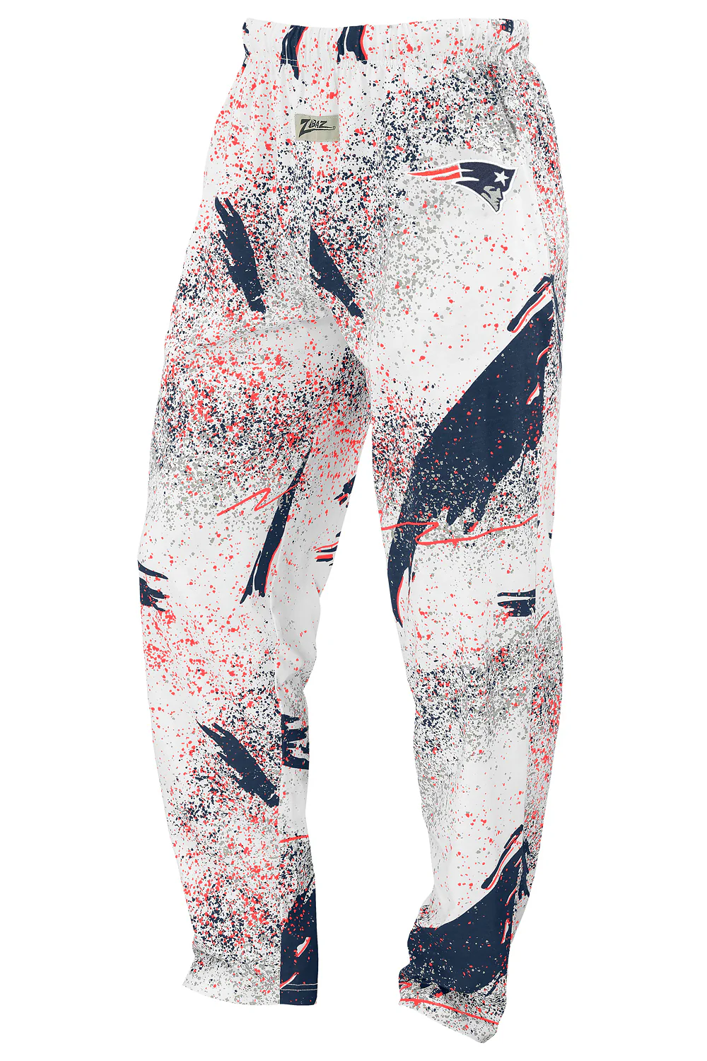 Zubaz NFL Adult Unisex Z88 Embroidered Confetti 3 Color Pants, New England Patriots