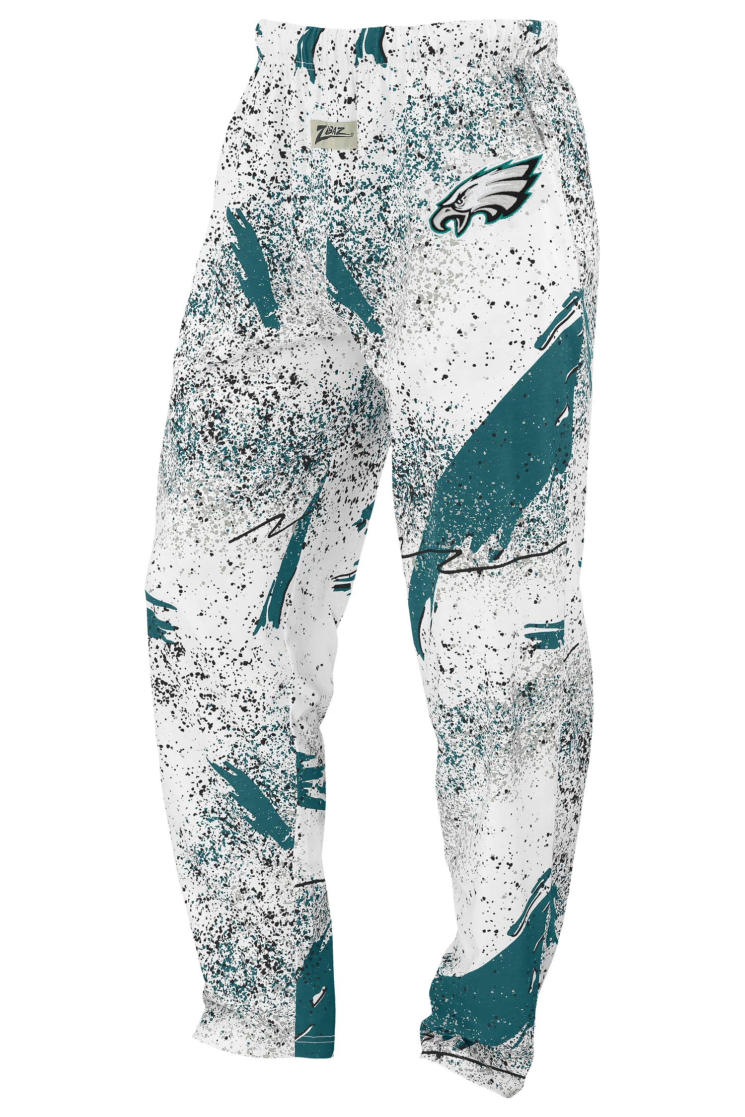 Zubaz NFL Adult Unisex Z88 Embroidered Confetti 3 Color Pants, Philadelphia Eagles