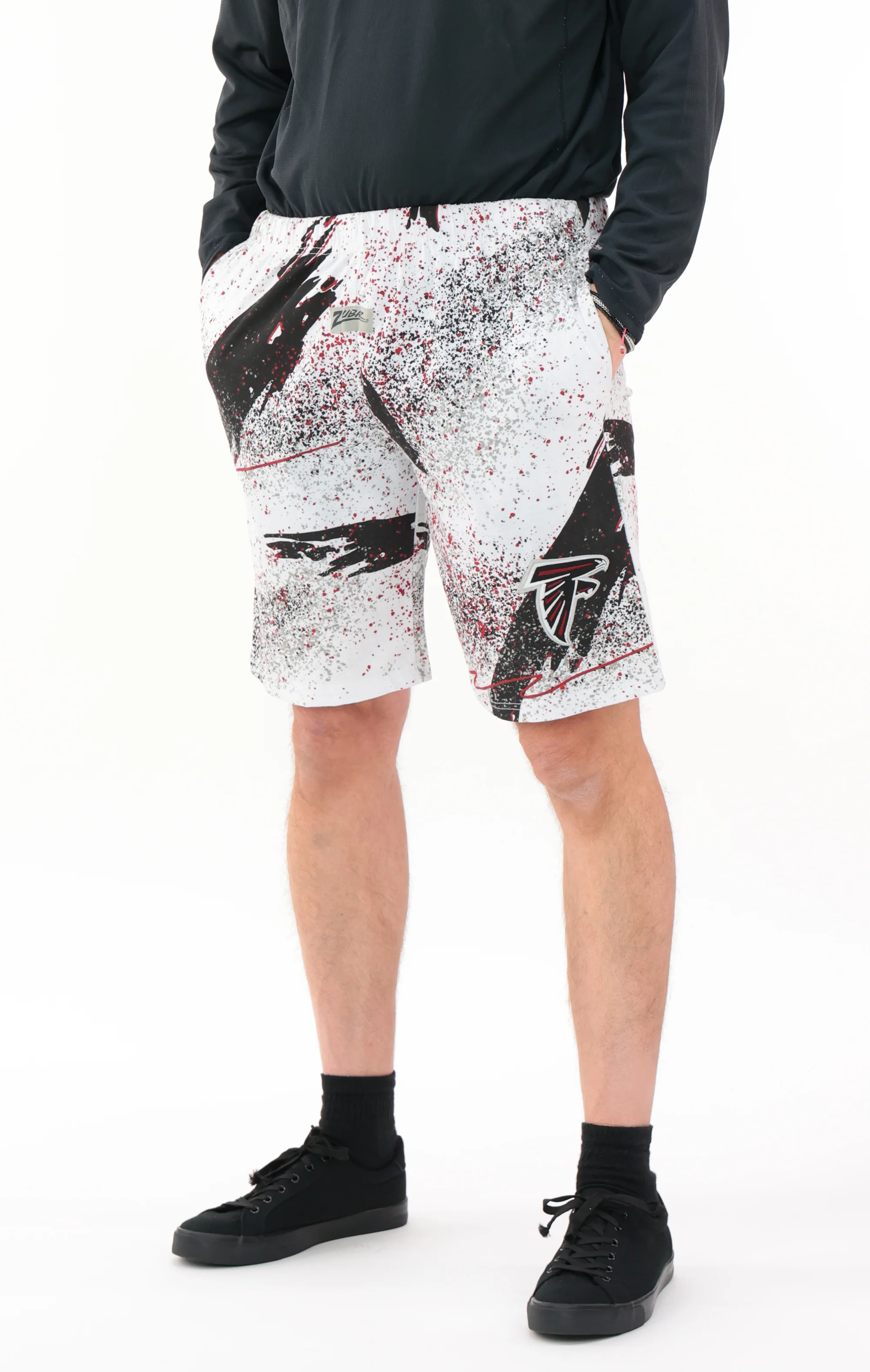 Zubaz NFL Adult Unisex Z88 Embroidered Confetti 3 Team Color Shorts, Atlanta Falcons - Image 9