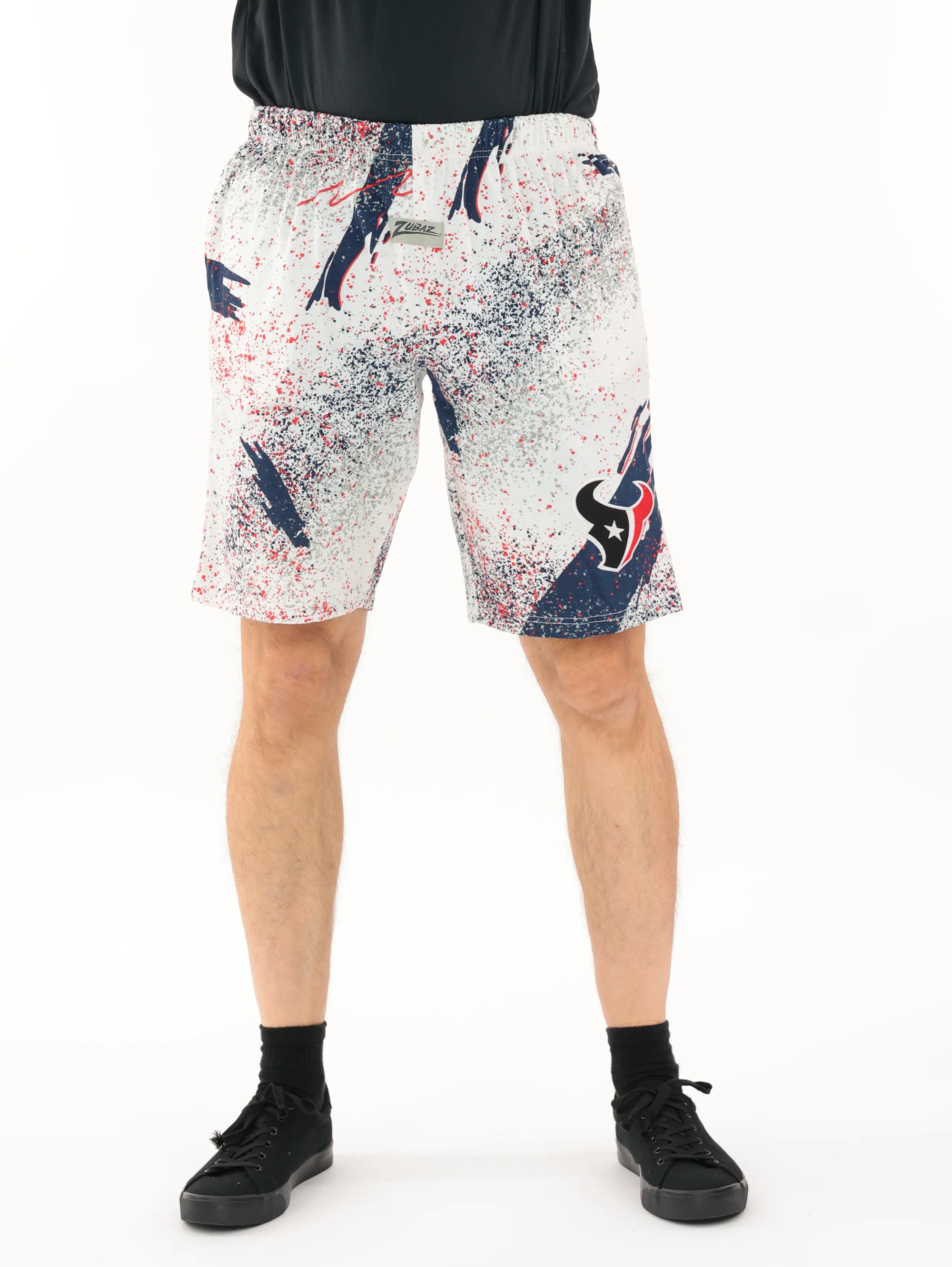 Zubaz NFL Adult Unisex Z88 Embroidered Confetti 3 Team Color Shorts, Houston Texans - Image 20