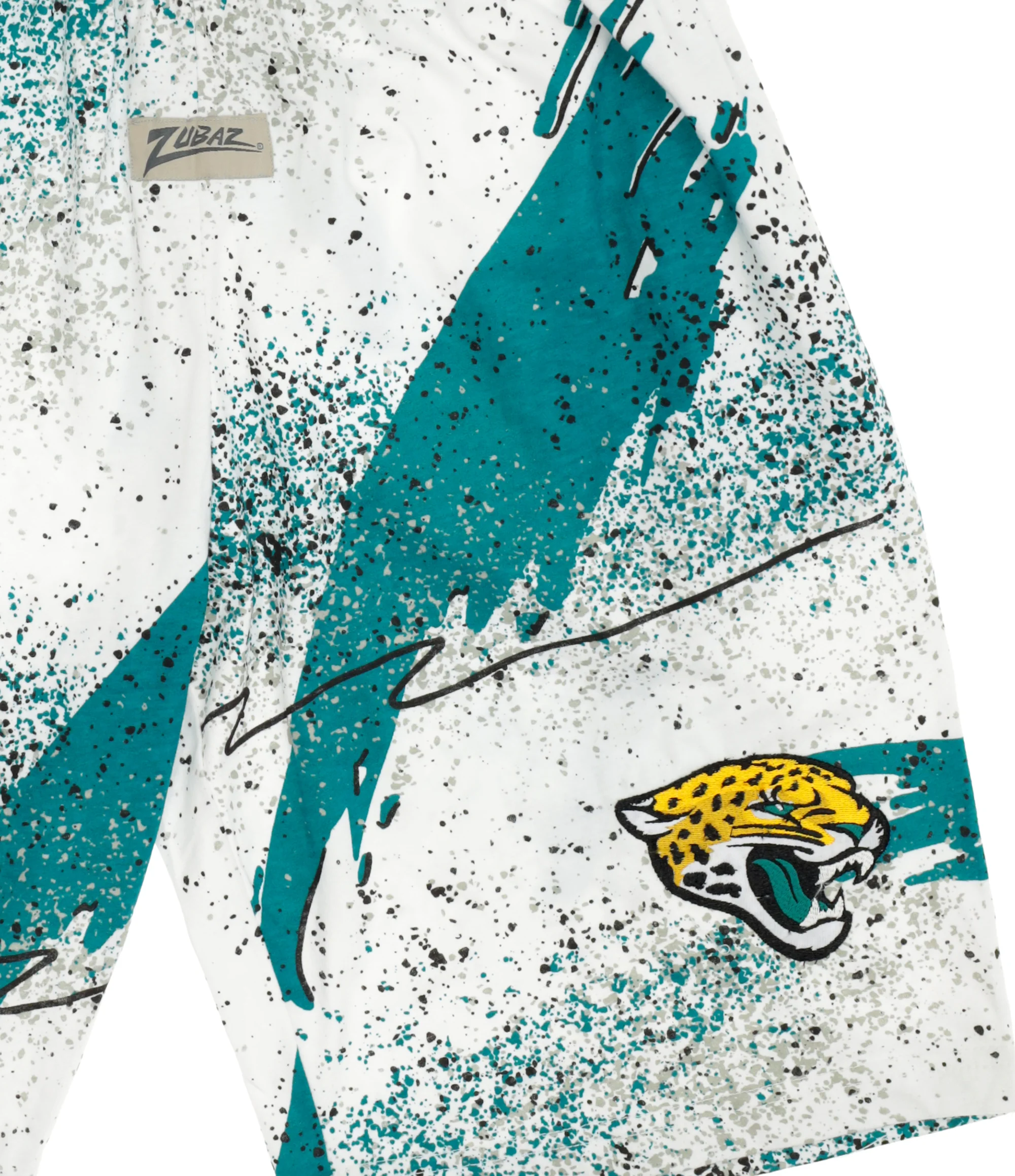 Zubaz NFL Adult Unisex Z88 Embroidered Confetti 3 Team Color Shorts, Jacksonville Jaguars - Image 16