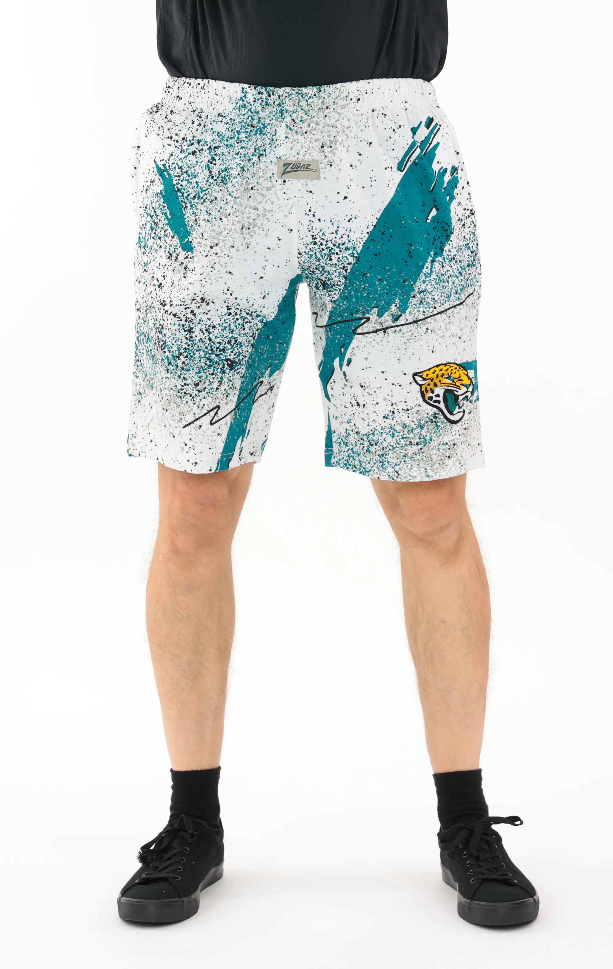 Zubaz NFL Adult Unisex Z88 Embroidered Confetti 3 Team Color Shorts, Jacksonville Jaguars - Image 34