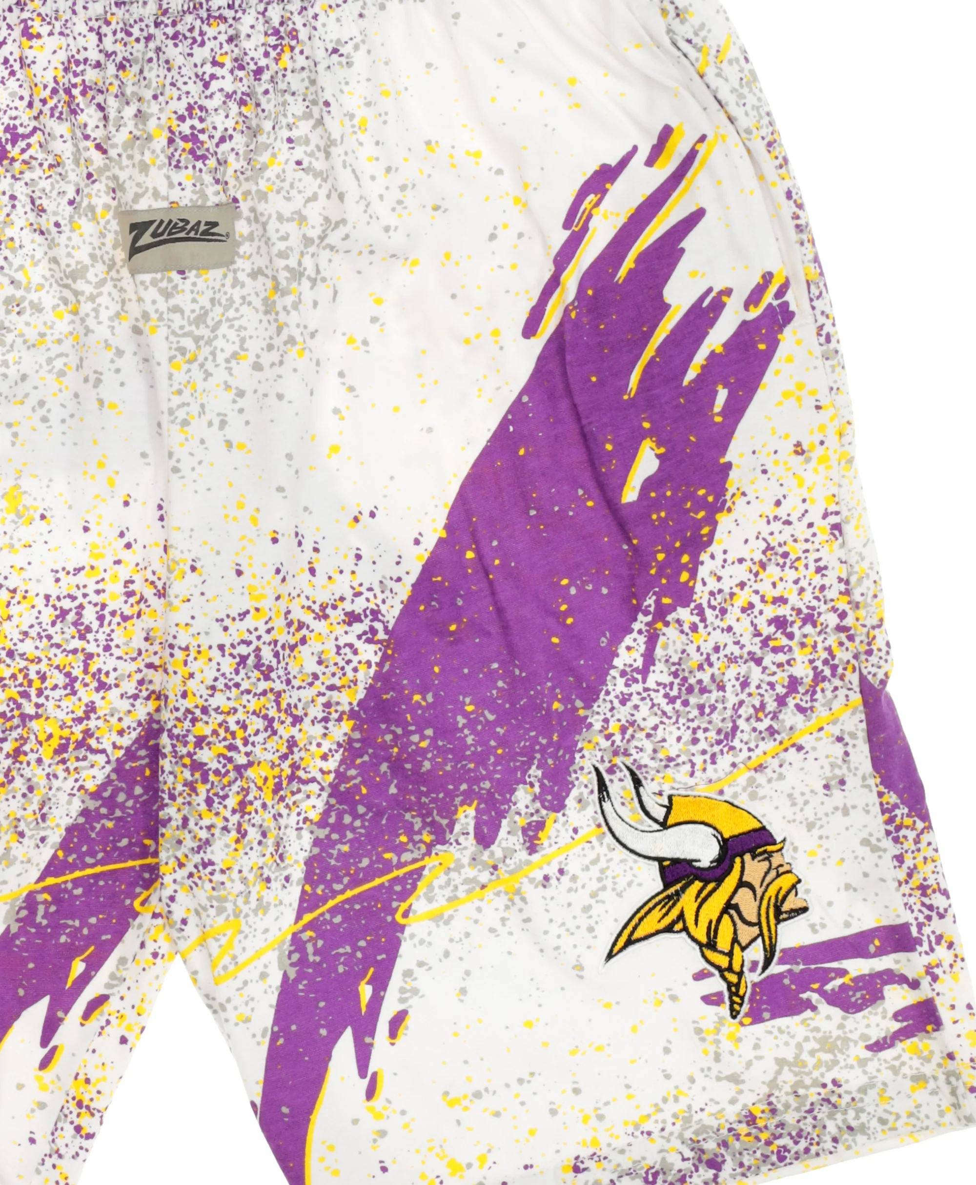 Zubaz NFL Adult Unisex Z88 Embroidered Confetti 3 Team Color Shorts, Minnesota Vikings - Image 44