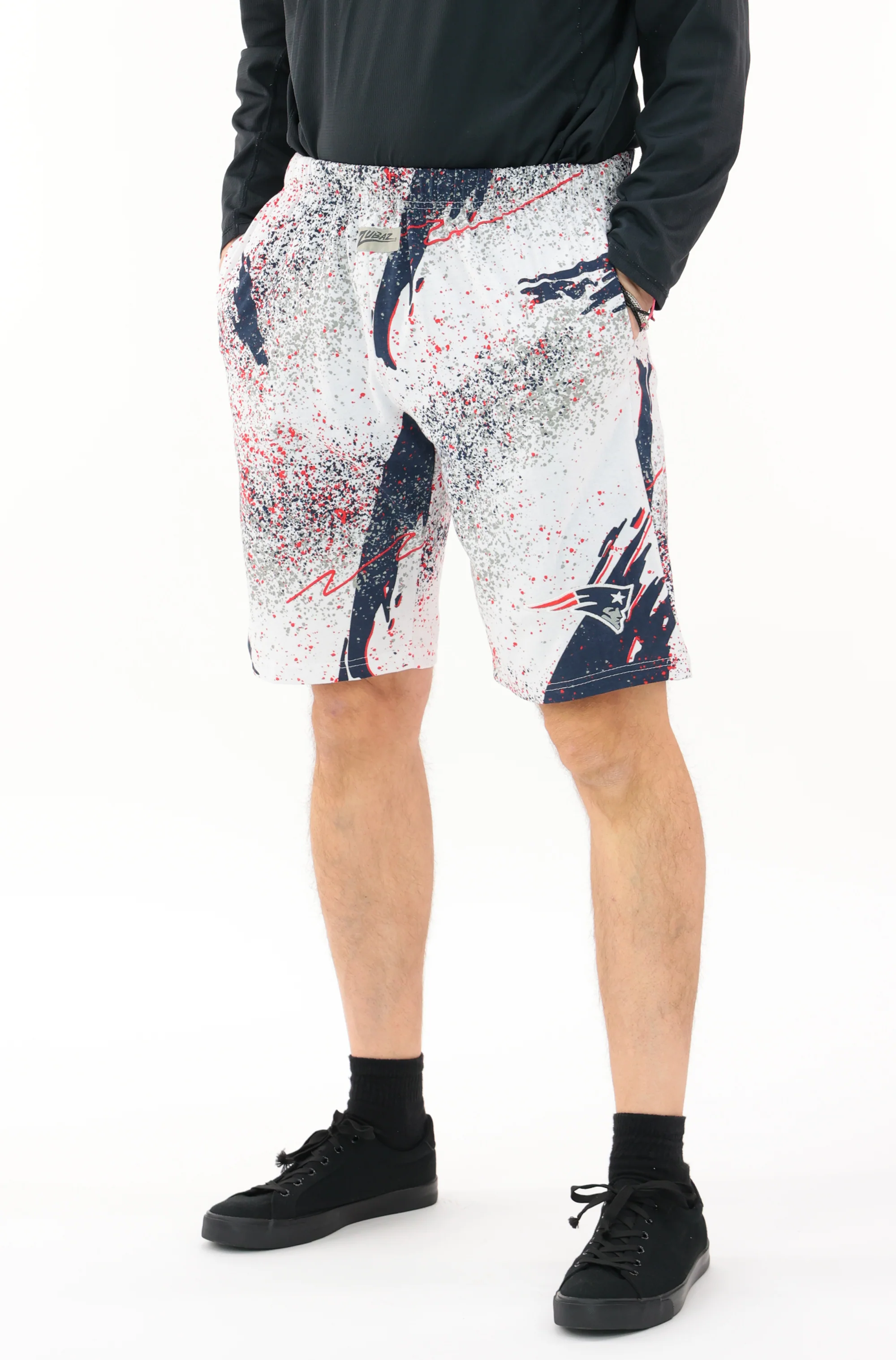 Zubaz NFL Adult Unisex Z88 Embroidered Confetti 3 Team Color Shorts, New England Patriots - Image 12