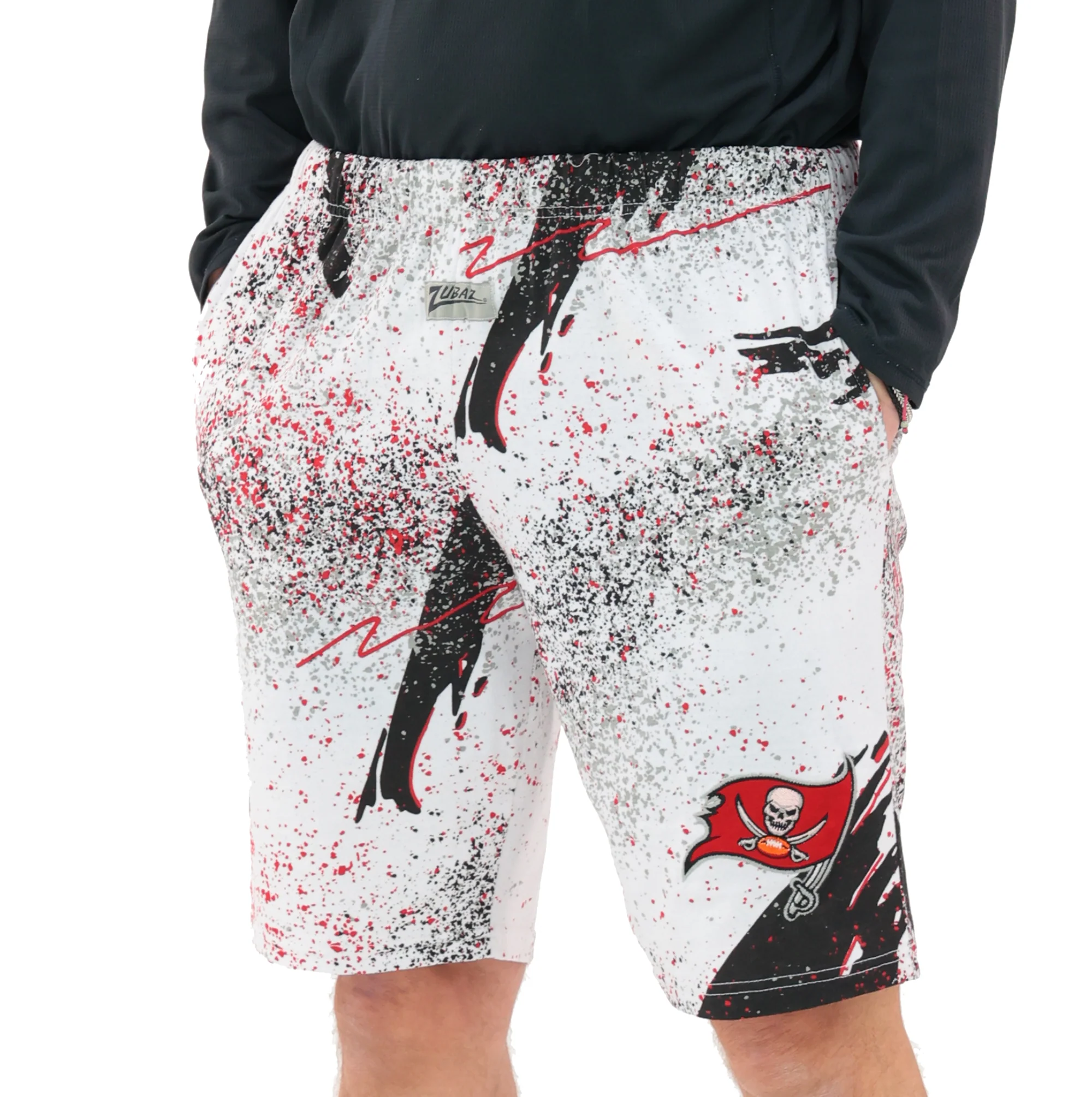 Zubaz NFL Adult Unisex Z88 Embroidered Confetti 3 Team Color Shorts, Tampa Bay Buccaneers - Image 18