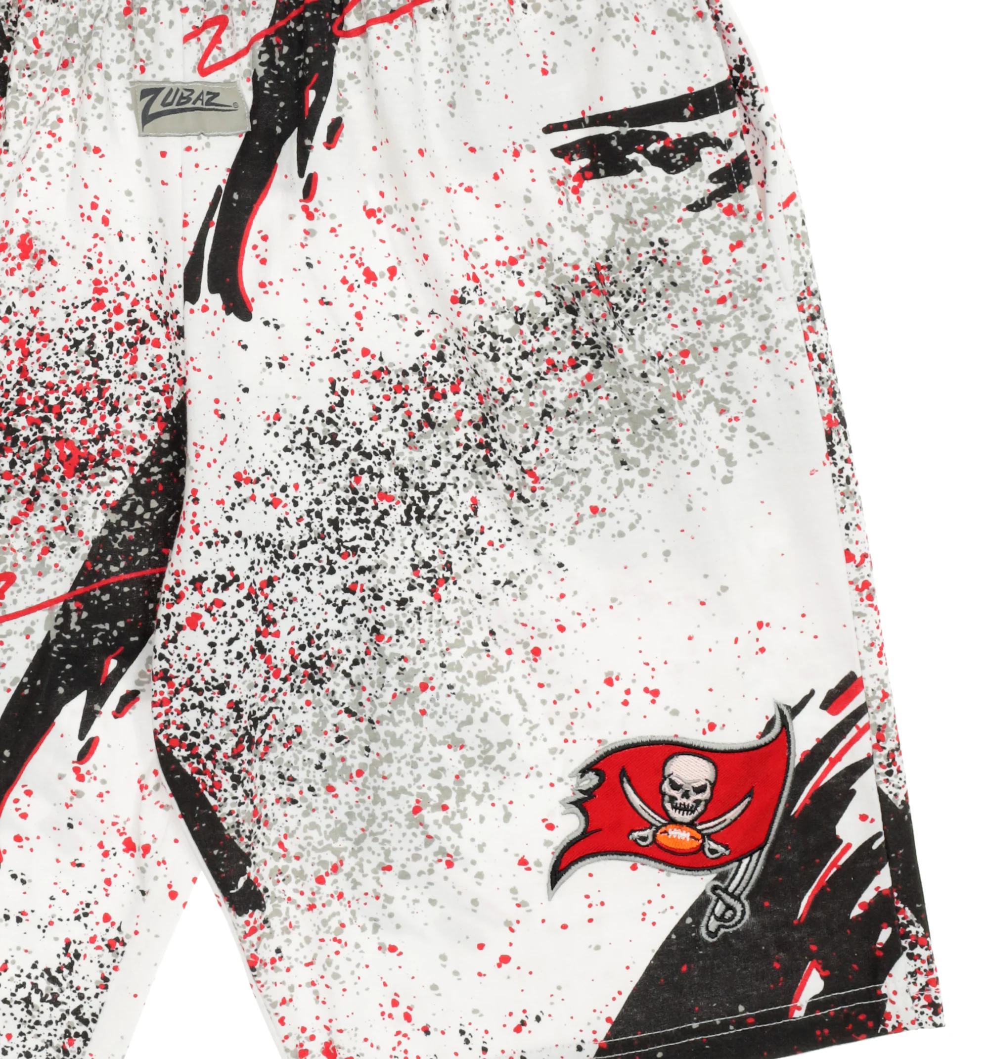 Zubaz NFL Adult Unisex Z88 Embroidered Confetti 3 Team Color Shorts, Tampa Bay Buccaneers - Image 58