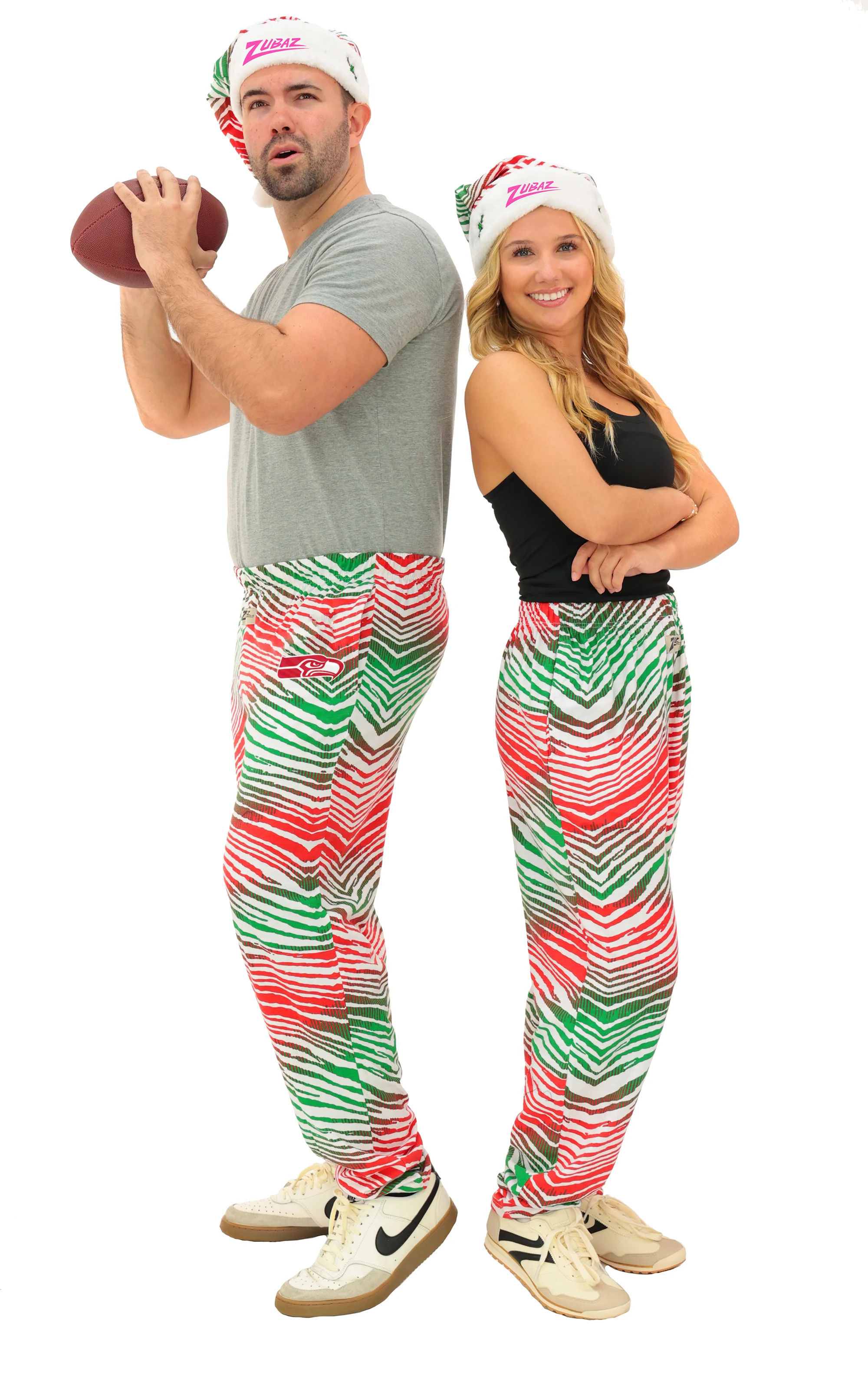 Zubaz NFL Adult Unisex Z88 Embroidered Holiday Ombre Pants, Seattle Seahawks - Image 25