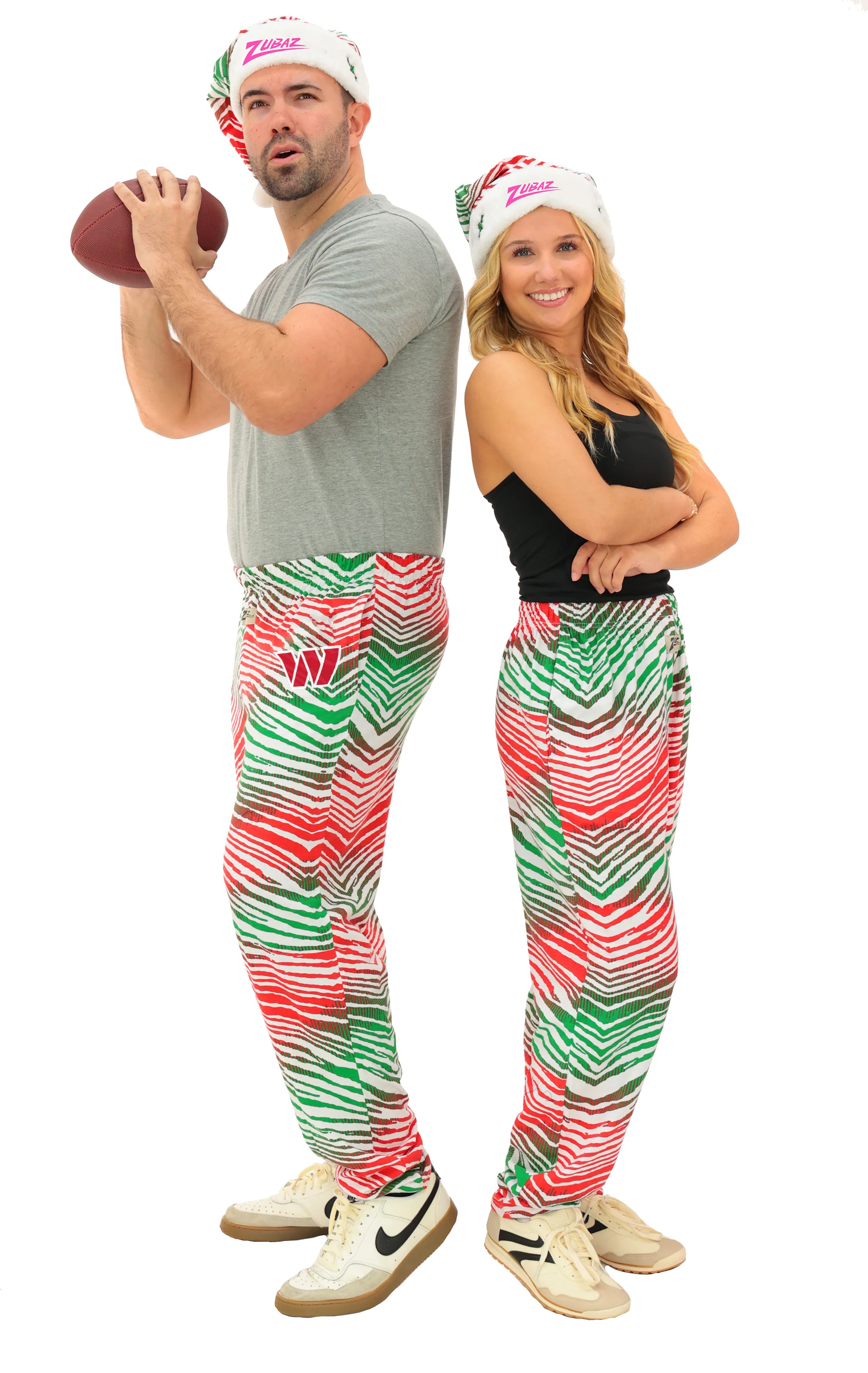 Zubaz NFL Adult Unisex Z88 Embroidered Holiday Ombre Pants, Washington Commanders - Image 30