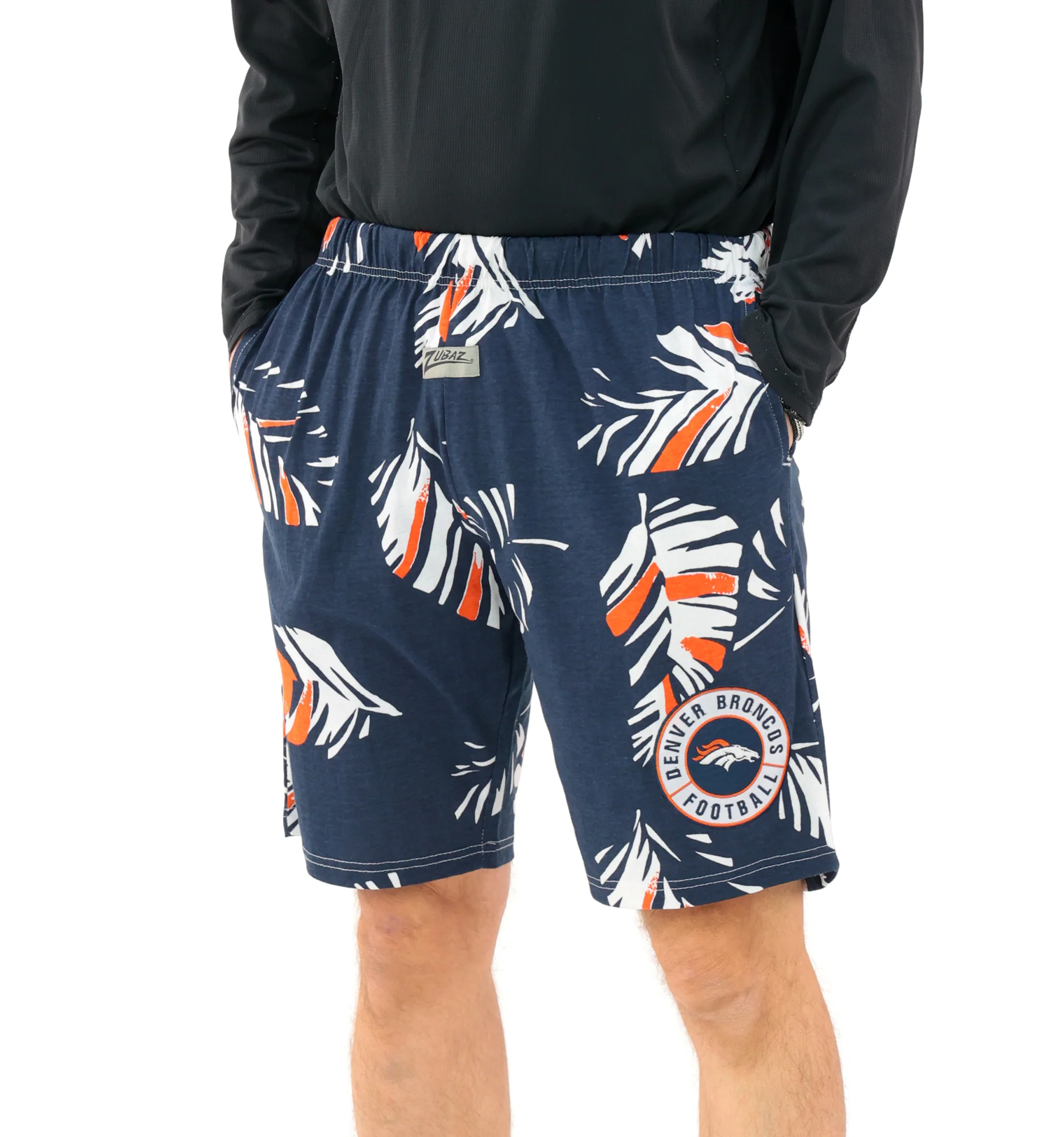 Zubaz NFL Adult Unisex Z88 Embroidered Leaf 3 Team Color Shorts, Denver Broncos - Image 29