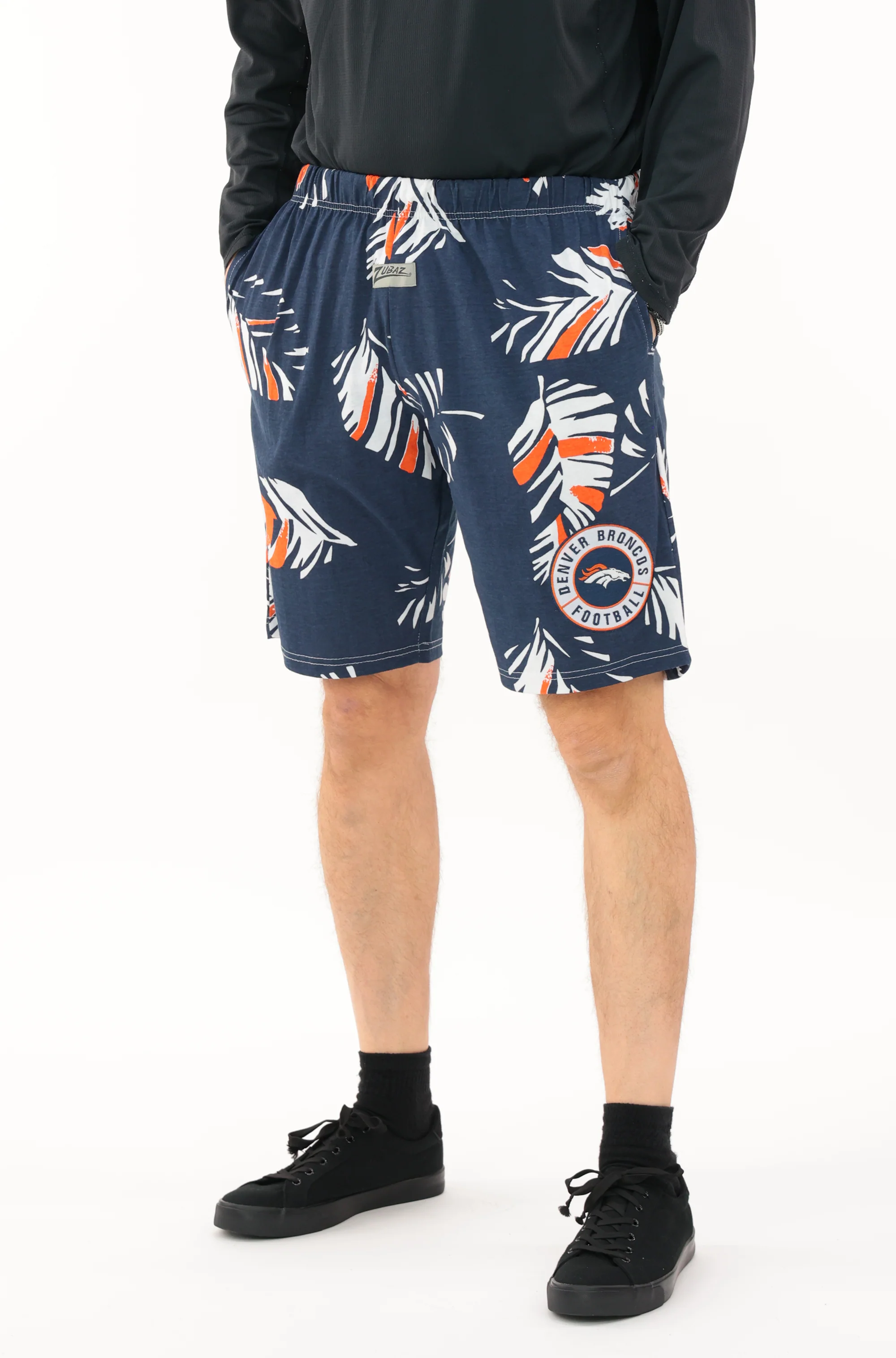 Zubaz NFL Adult Unisex Z88 Embroidered Leaf 3 Team Color Shorts, Denver Broncos - Image 30