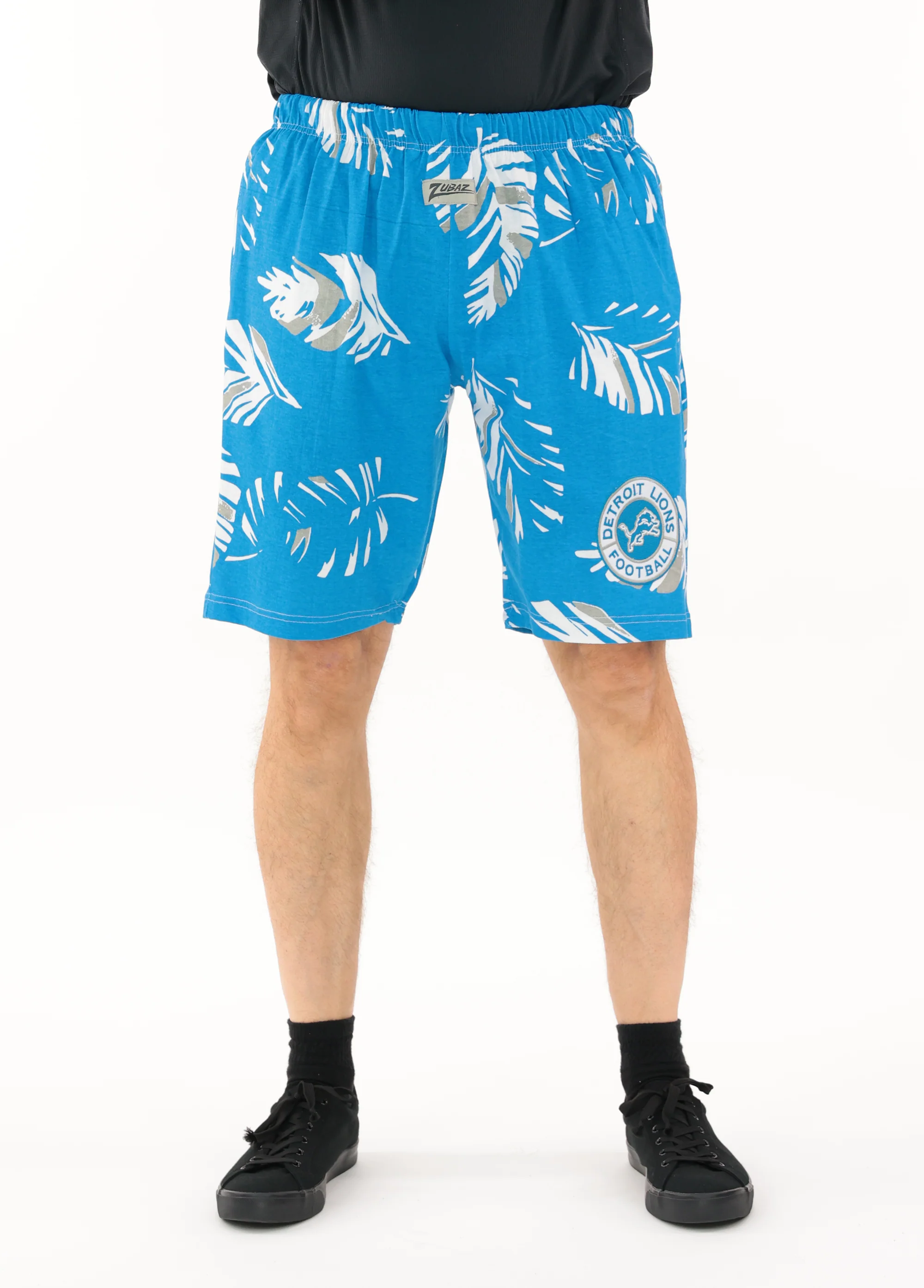 Zubaz NFL Adult Unisex Z88 Embroidered Leaf 3 Team Color Shorts, Detroit Lions - Image 20