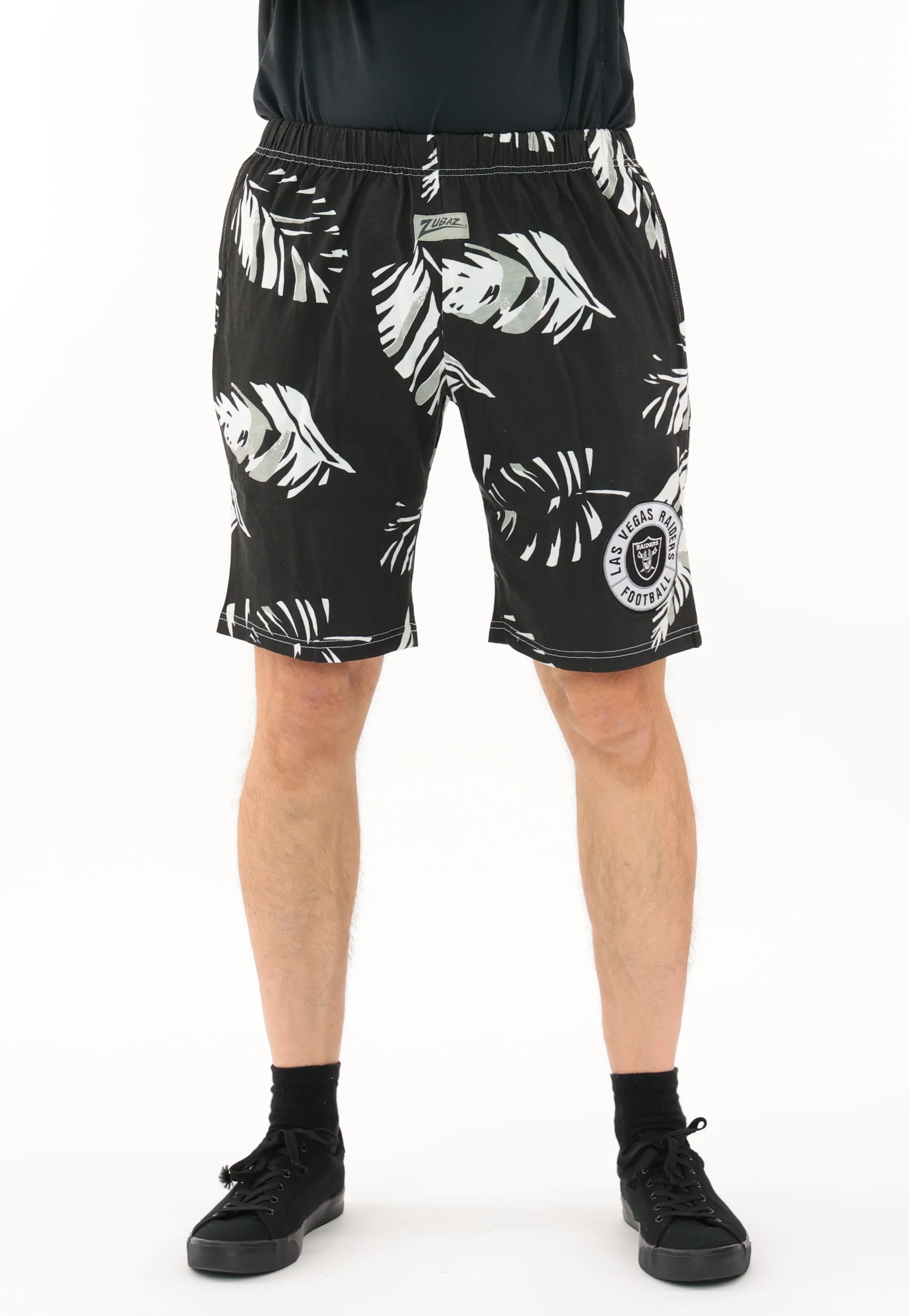 Zubaz NFL Adult Unisex Z88 Embroidered Leaf 3 Team Color Shorts, Las Vegas Raiders - Image 48