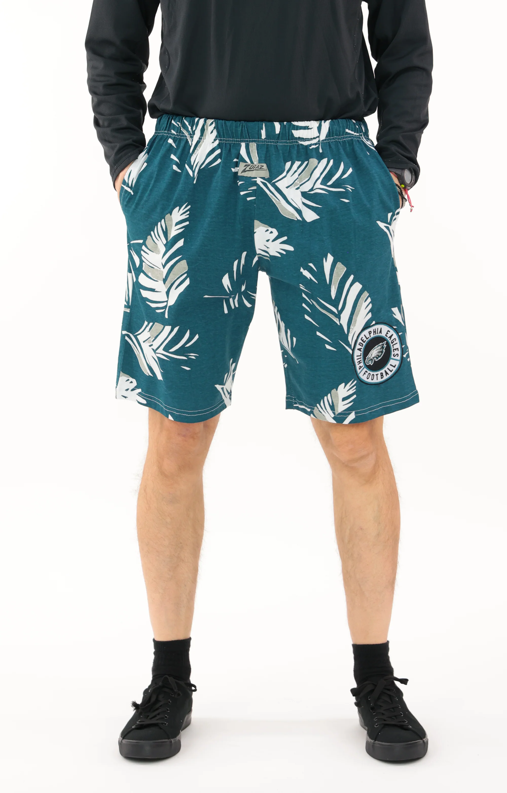 Zubaz NFL Adult Unisex Z88 Embroidered Leaf 3 Team Color Shorts, Philadelphia Eagles - Image 41