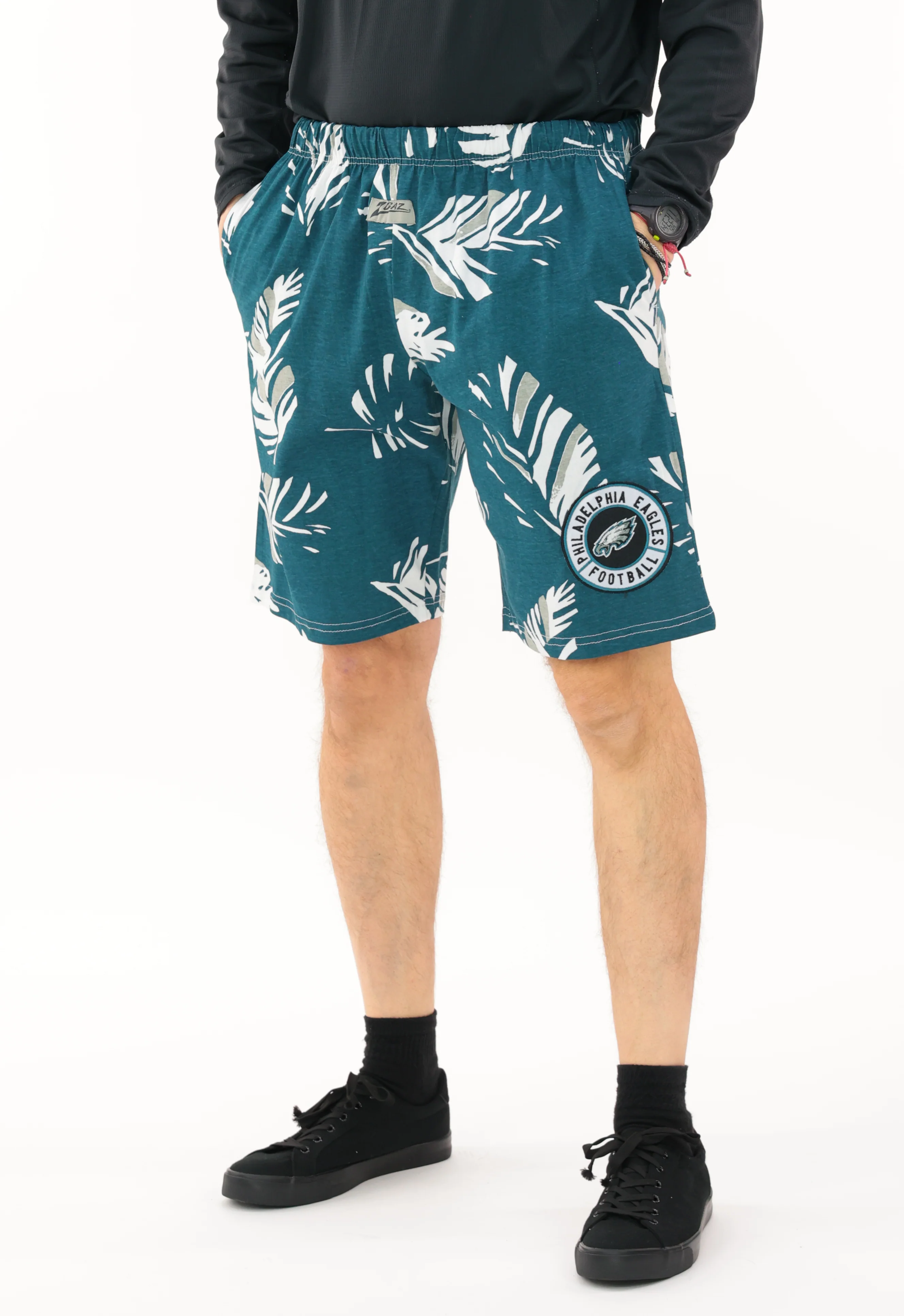 Zubaz NFL Adult Unisex Z88 Embroidered Leaf 3 Team Color Shorts, Philadelphia Eagles - Image 47