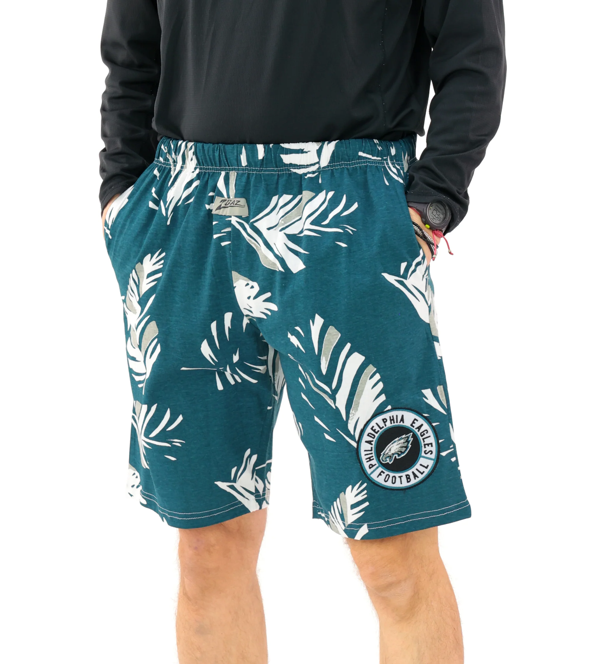 Zubaz NFL Adult Unisex Z88 Embroidered Leaf 3 Team Color Shorts, Philadelphia Eagles - Image 60