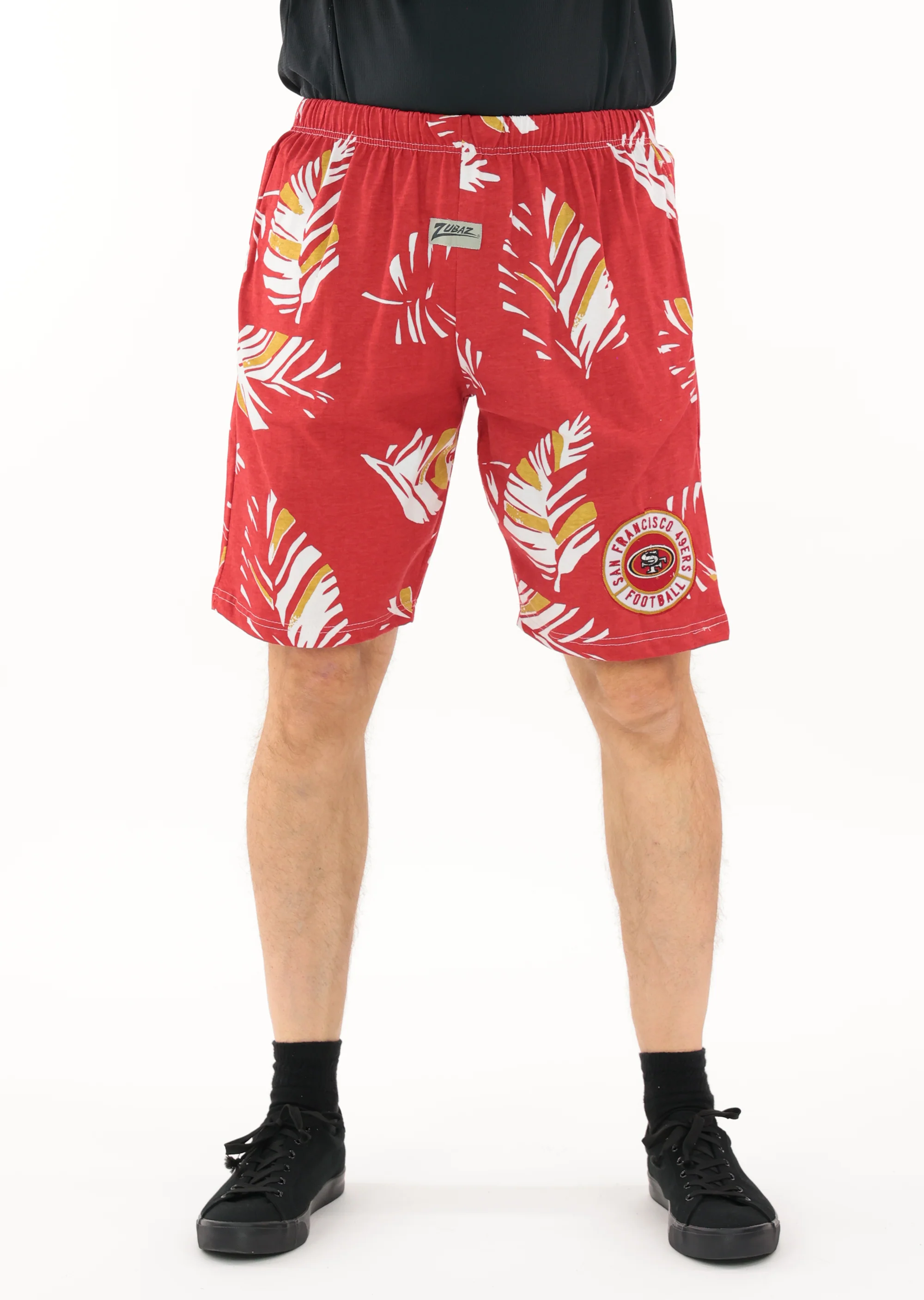 Zubaz NFL Adult Unisex Z88 Embroidered Leaf 3 Team Color Shorts, San Francisco 49ers - Image 27