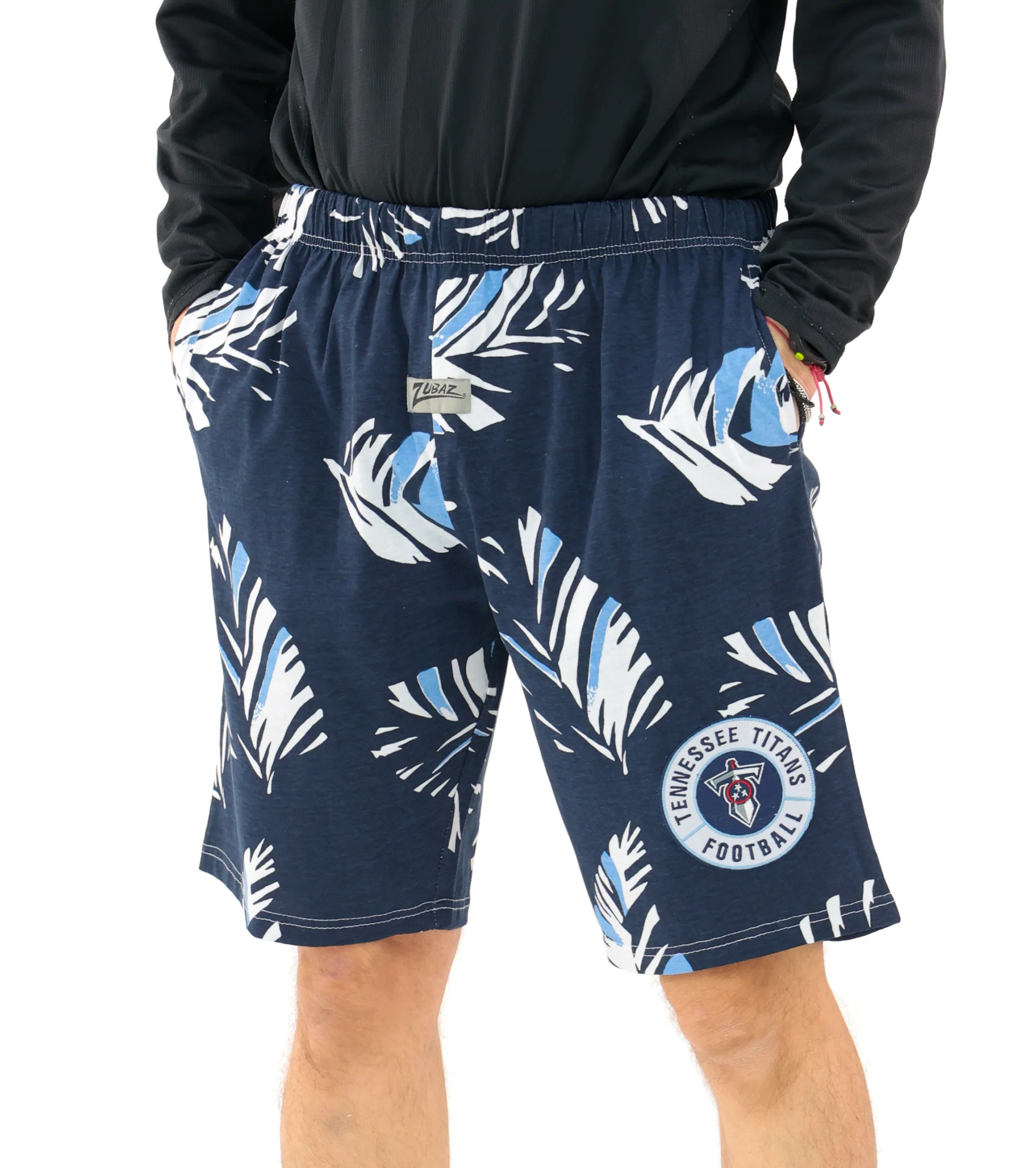 Zubaz NFL Adult Unisex Z88 Embroidered Leaf 3 Team Color Shorts, Tennessee Titans - Image 18