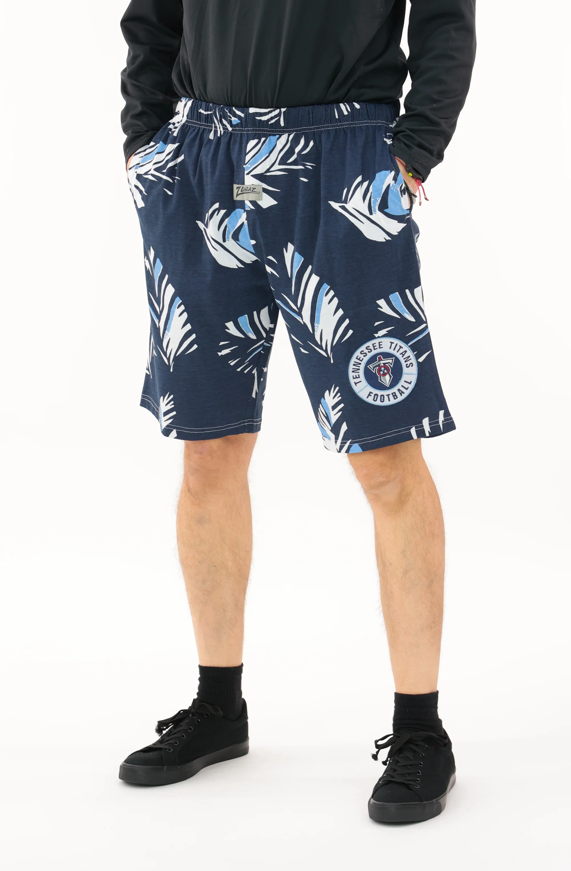 Zubaz NFL Adult Unisex Z88 Embroidered Leaf 3 Team Color Shorts, Tennessee Titans - Image 47