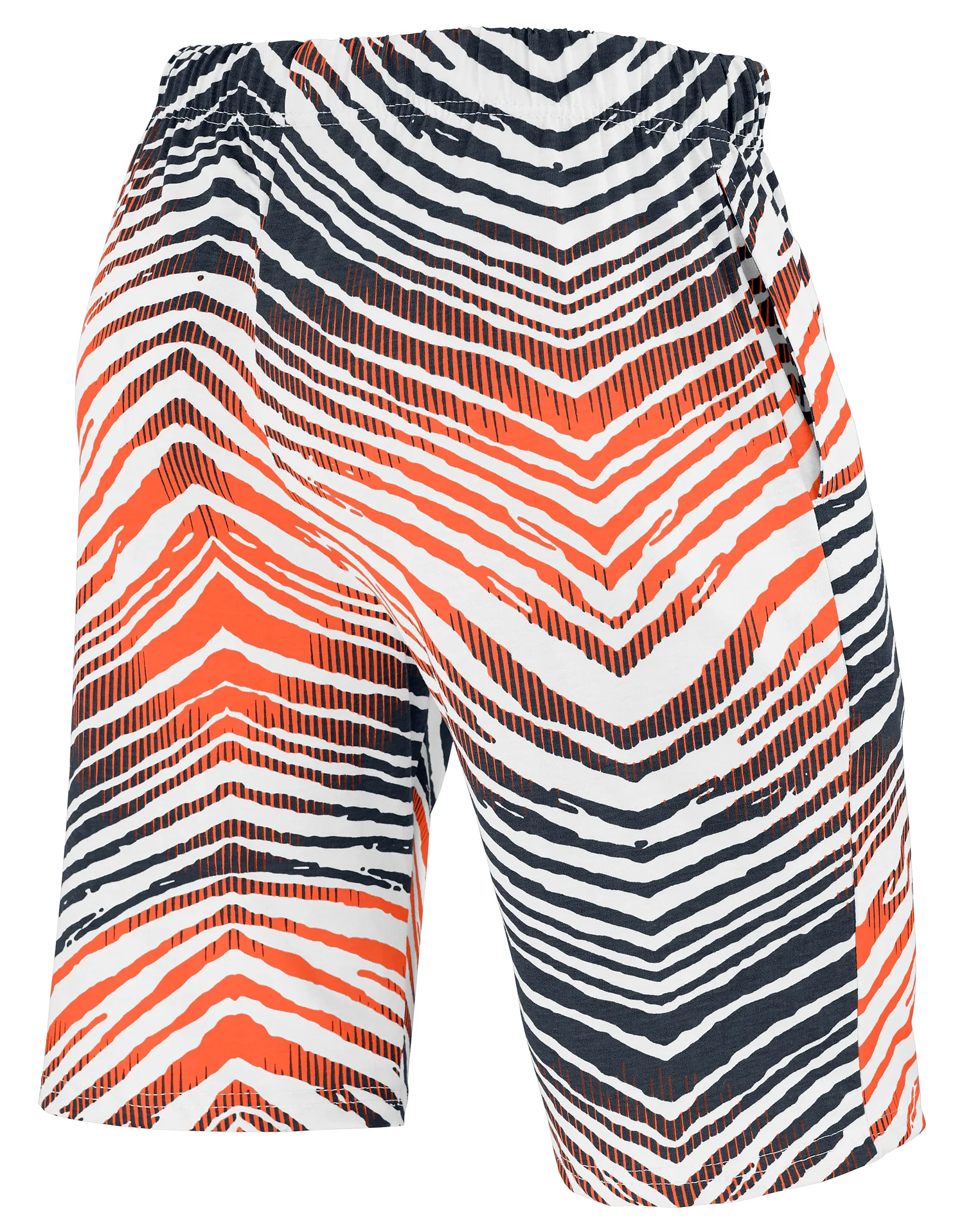 Zubaz NFL Adult Unisex Z88 Embroidered Zebra Ombre TMC Shorts, Denver Broncos - Image 2