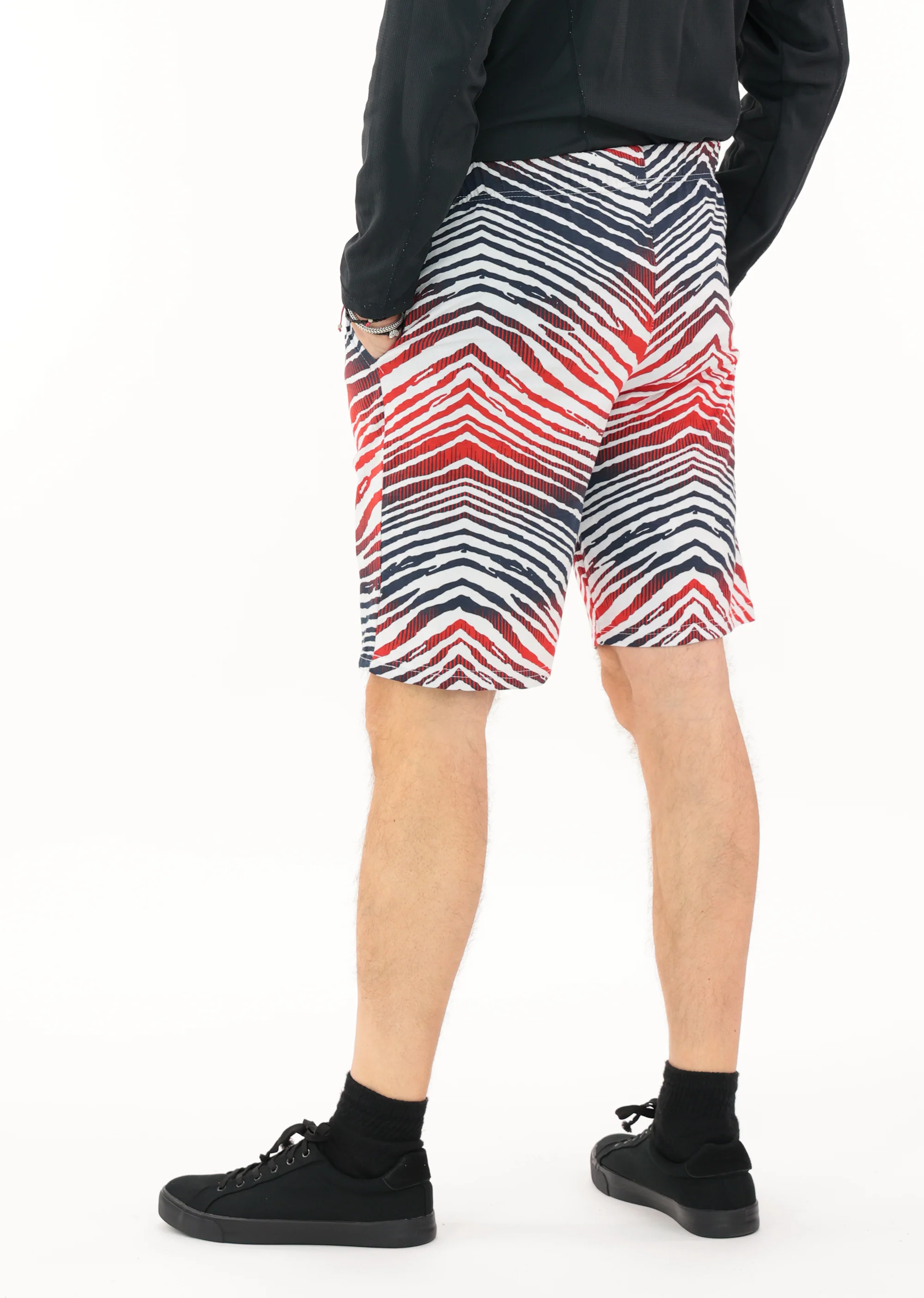 Zubaz NFL Adult Unisex Z88 Embroidered Zebra Ombre TMC Shorts, Houston Texans - Image 5
