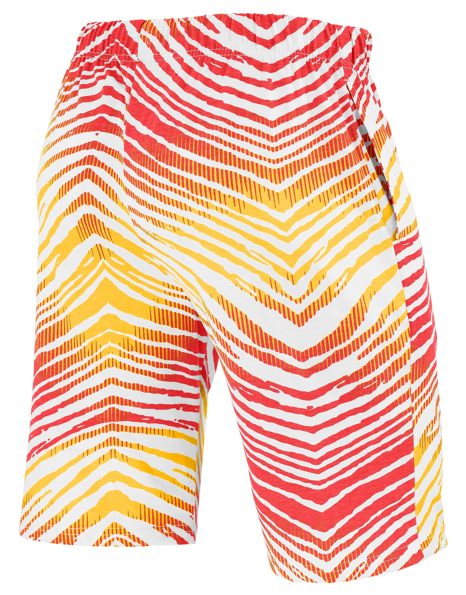 Zubaz NFL Adult Unisex Z88 Embroidered Zebra Ombre TMC Shorts, Kansas City Chiefs - Image 2