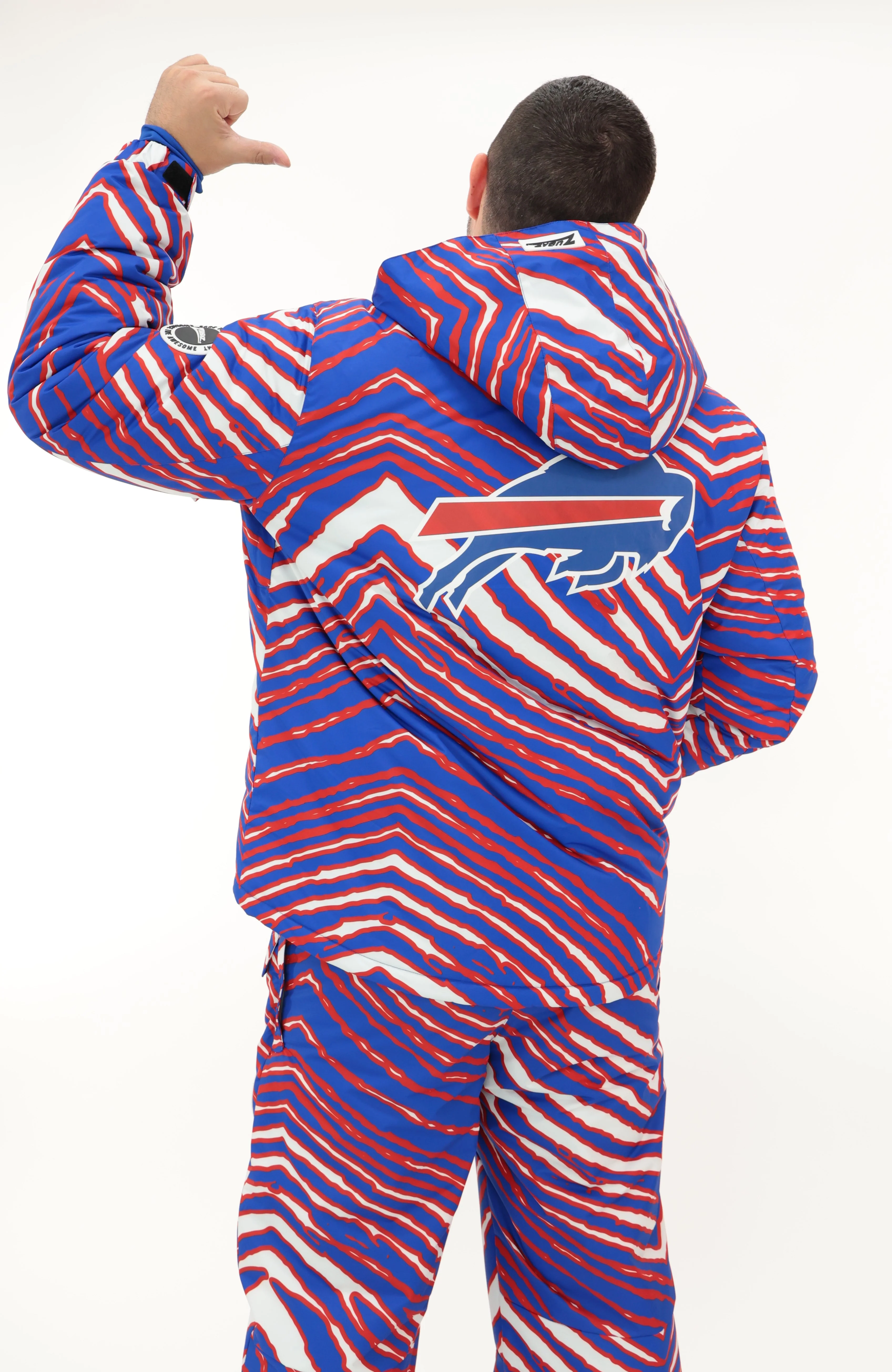 Zubaz NFL Adult Unisex Zebra Team Color Bleacher Blazer Snow Jacket, Buffalo Bills - Image 4