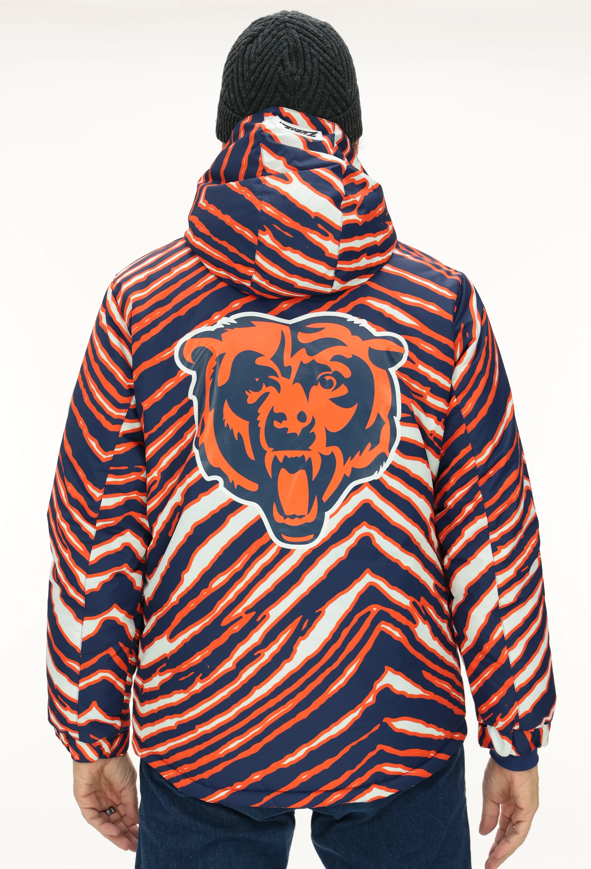 Zubaz NFL Adult Unisex Zebra Team Color Bleacher Blazer Snow Jacket, Chicago Bears - Image 5