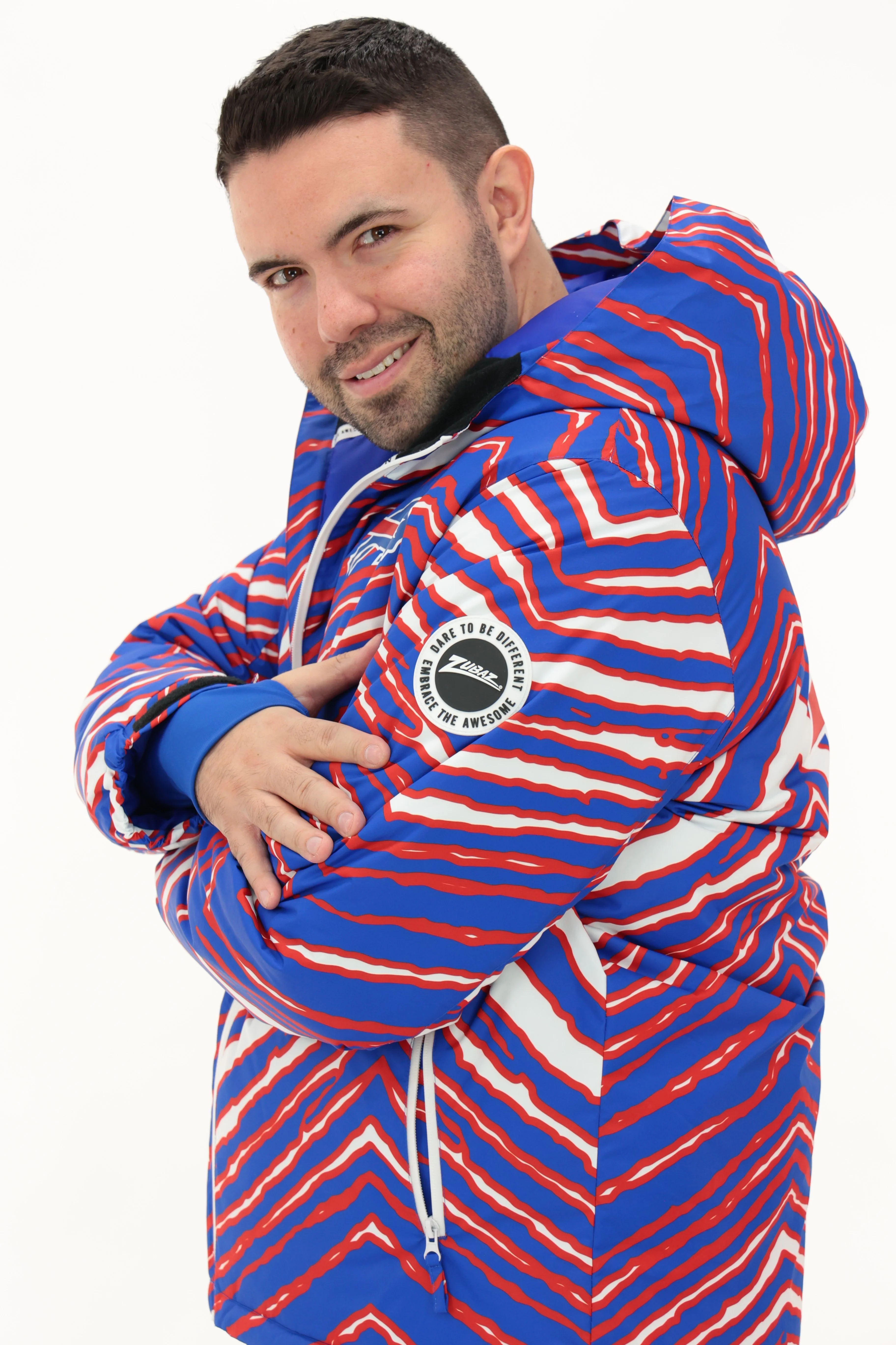 Zubaz NFL Adult Unisex Zebra Team Color Bleacher Blazer Snow Jacket, Chicago Bears - Image 8