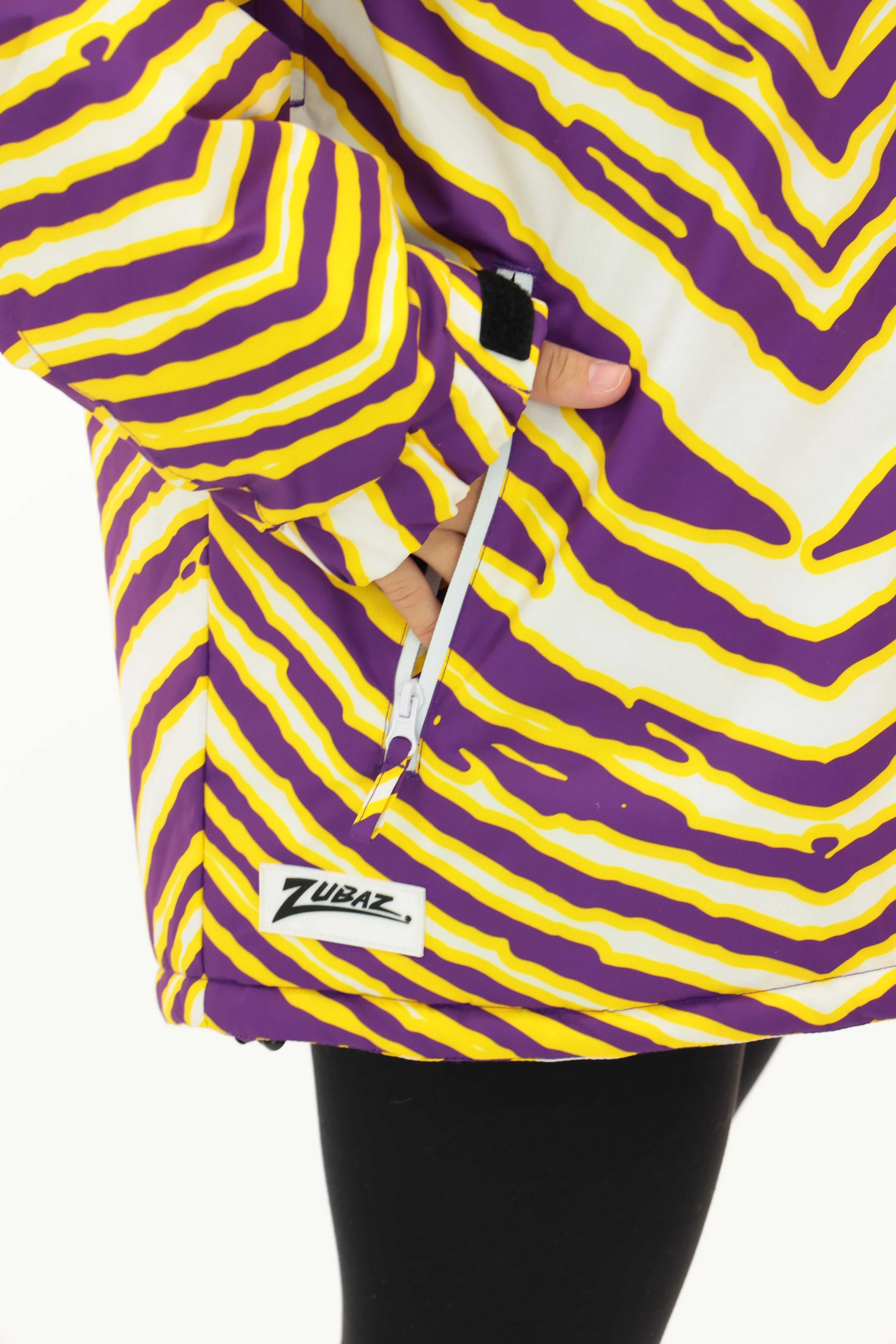 Zubaz NFL Adult Unisex Zebra Team Color Bleacher Blazer Snow Jacket, Minnesota Vikings - Image 5