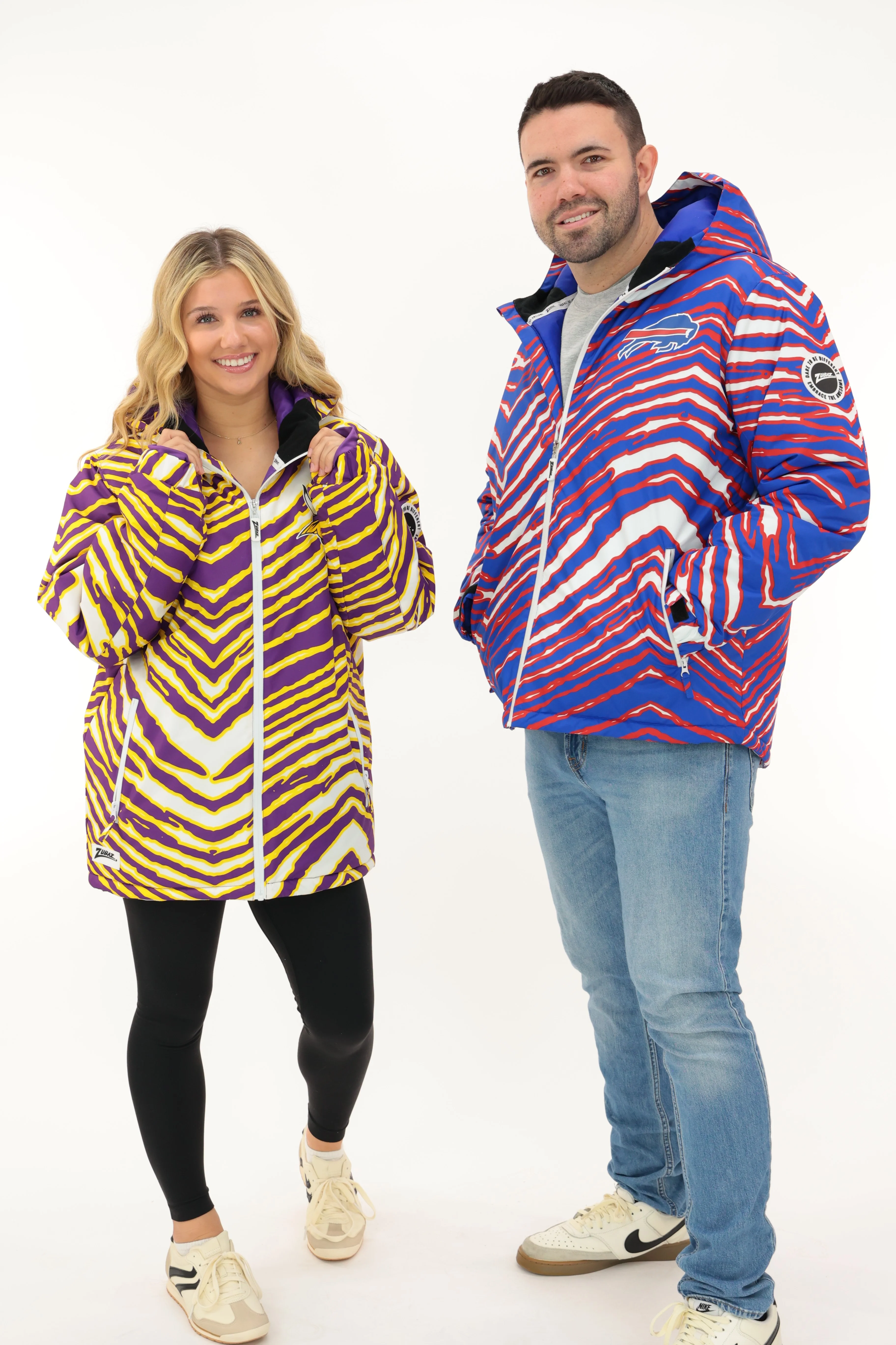 Zubaz NFL Adult Unisex Zebra Team Color Bleacher Blazer Snow Jacket, Minnesota Vikings - Image 7