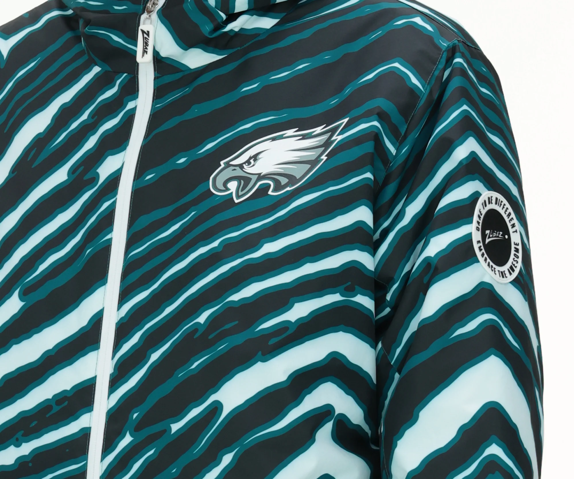 Zubaz NFL Adult Unisex Zebra Team Color Bleacher Blazer Snow Jacket, Philadelphia Eagles - Image 5