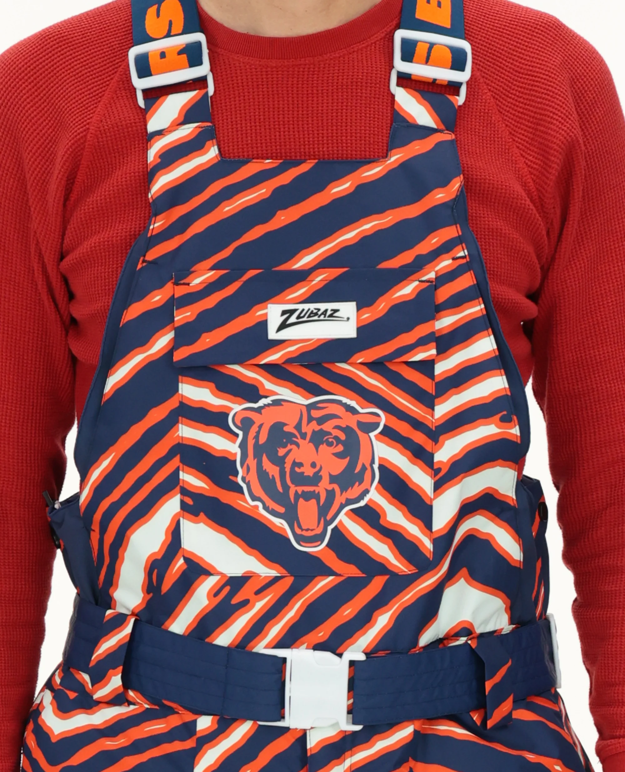 Zubaz NFL Adult Unisex Zebra Team Color Blizzard Snow Bib, Chicago Bears - Image 3