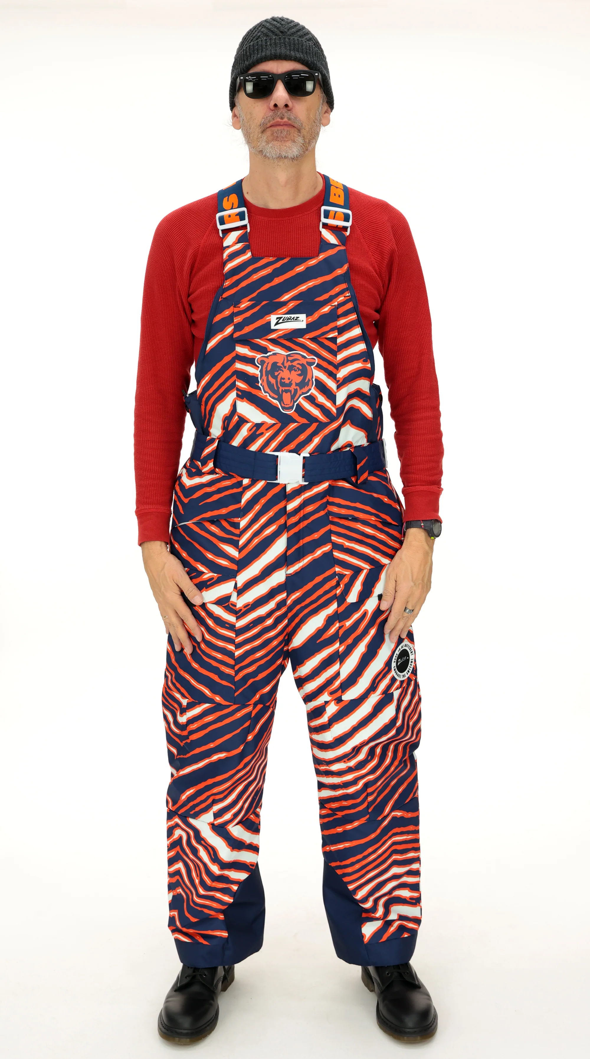 Zubaz NFL Adult Unisex Zebra Team Color Blizzard Snow Bib, Chicago Bears - Image 4