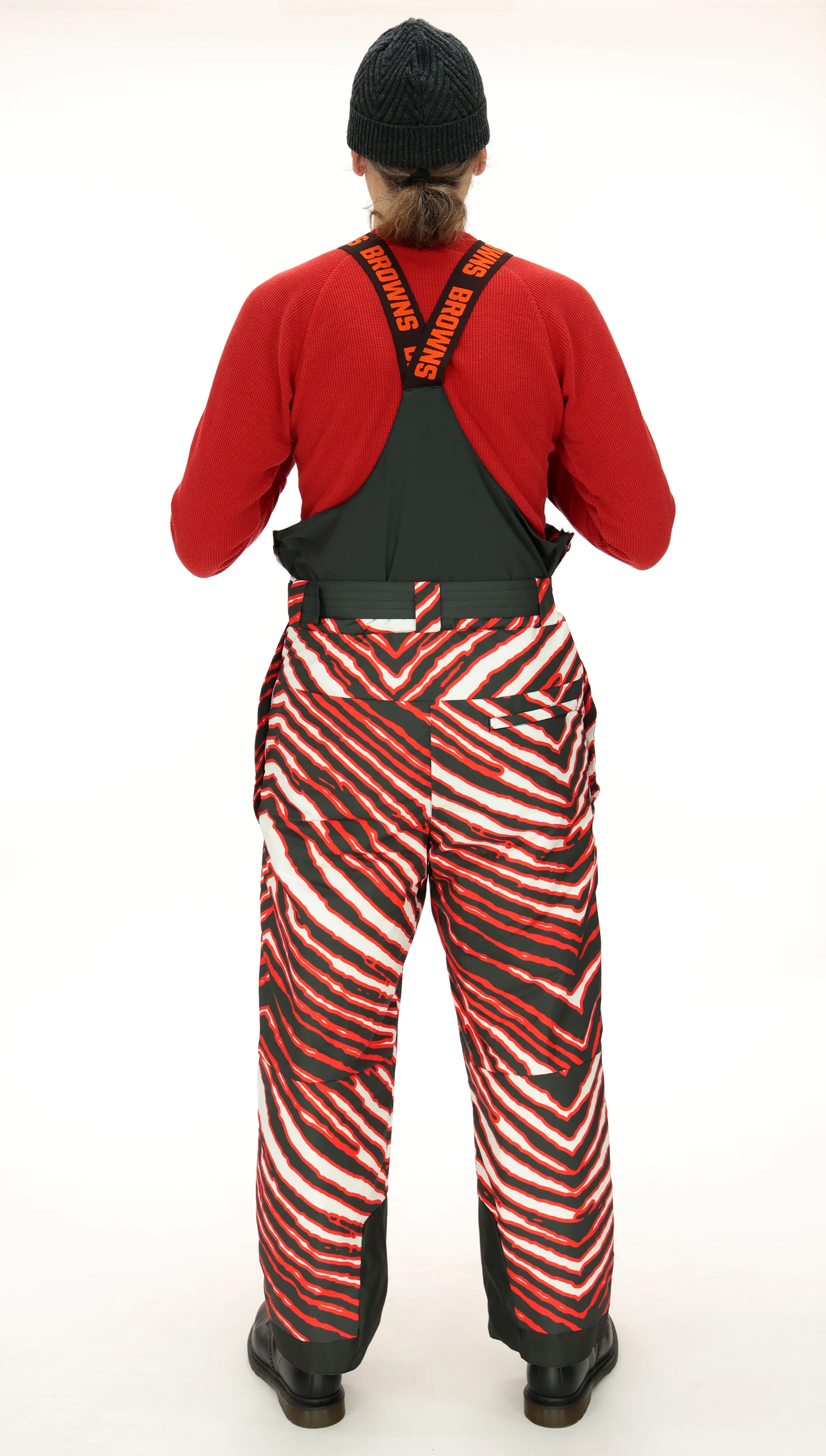 Zubaz NFL Adult Unisex Zebra Team Color Blizzard Snow Bib, Cleveland Browns - Image 5