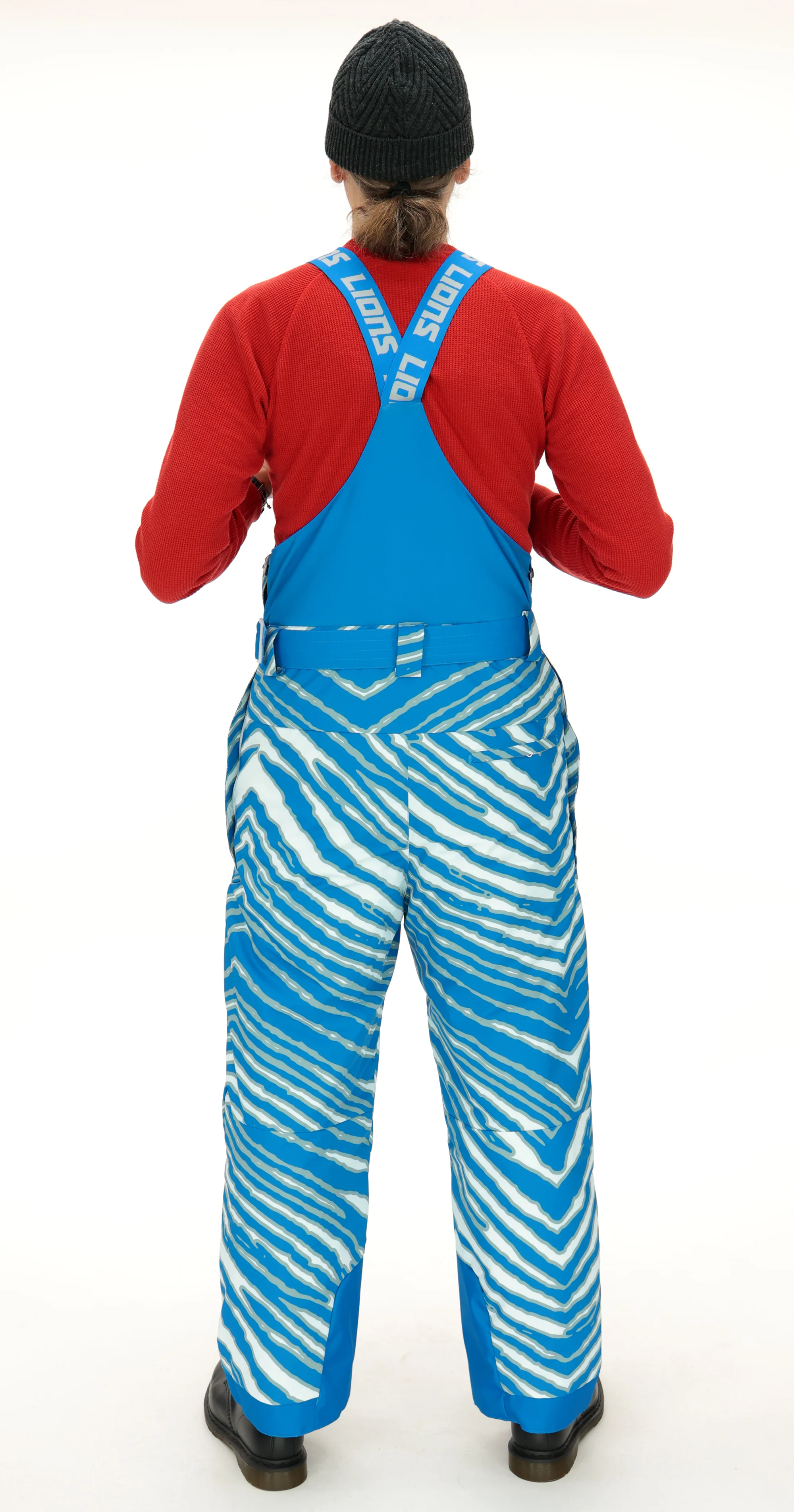Zubaz NFL Adult Unisex Zebra Team Color Blizzard Snow Bib, Detroit Lions - Image 13