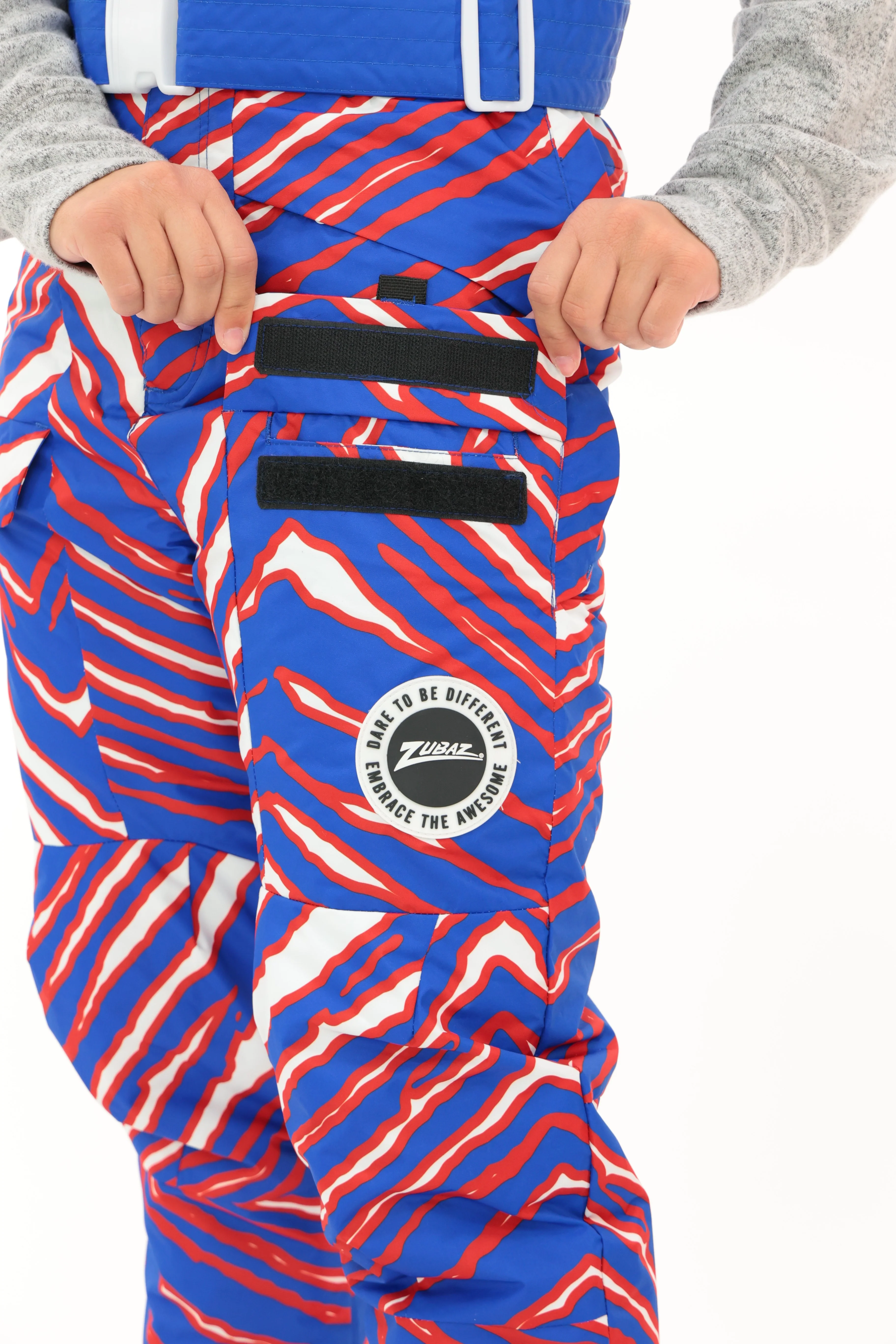 Zubaz NFL Adult Unisex Zebra Team Color Blizzard Snow Bib, Detroit Lions - Image 25
