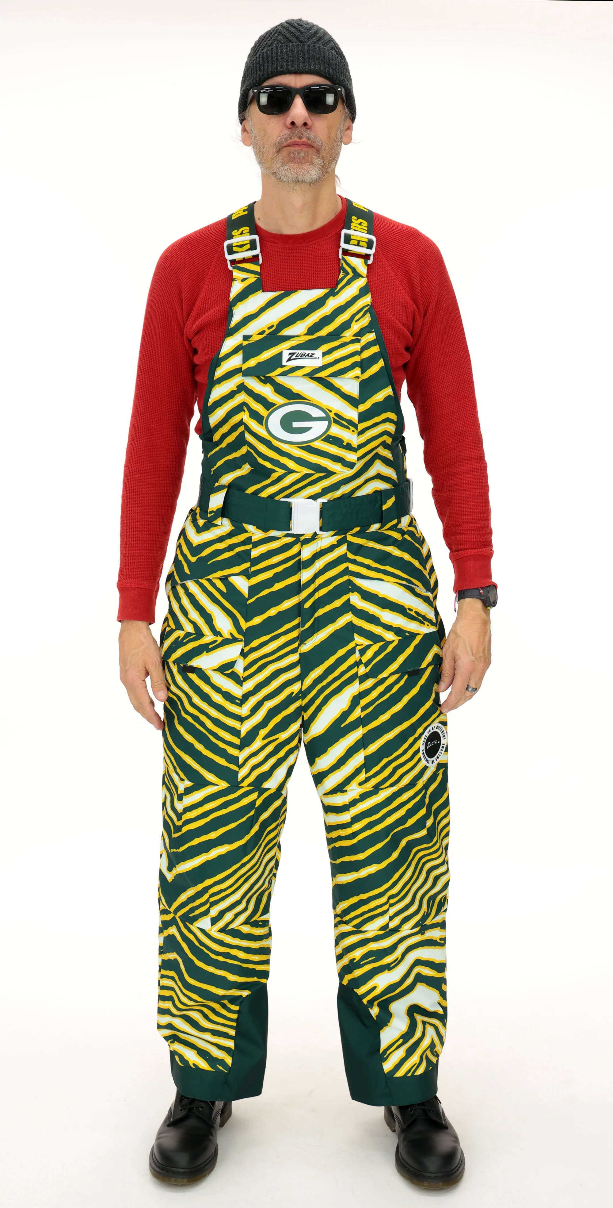 Zubaz NFL Adult Unisex Zebra Team Color Blizzard Snow Bib, Green Bay Packers - Image 4