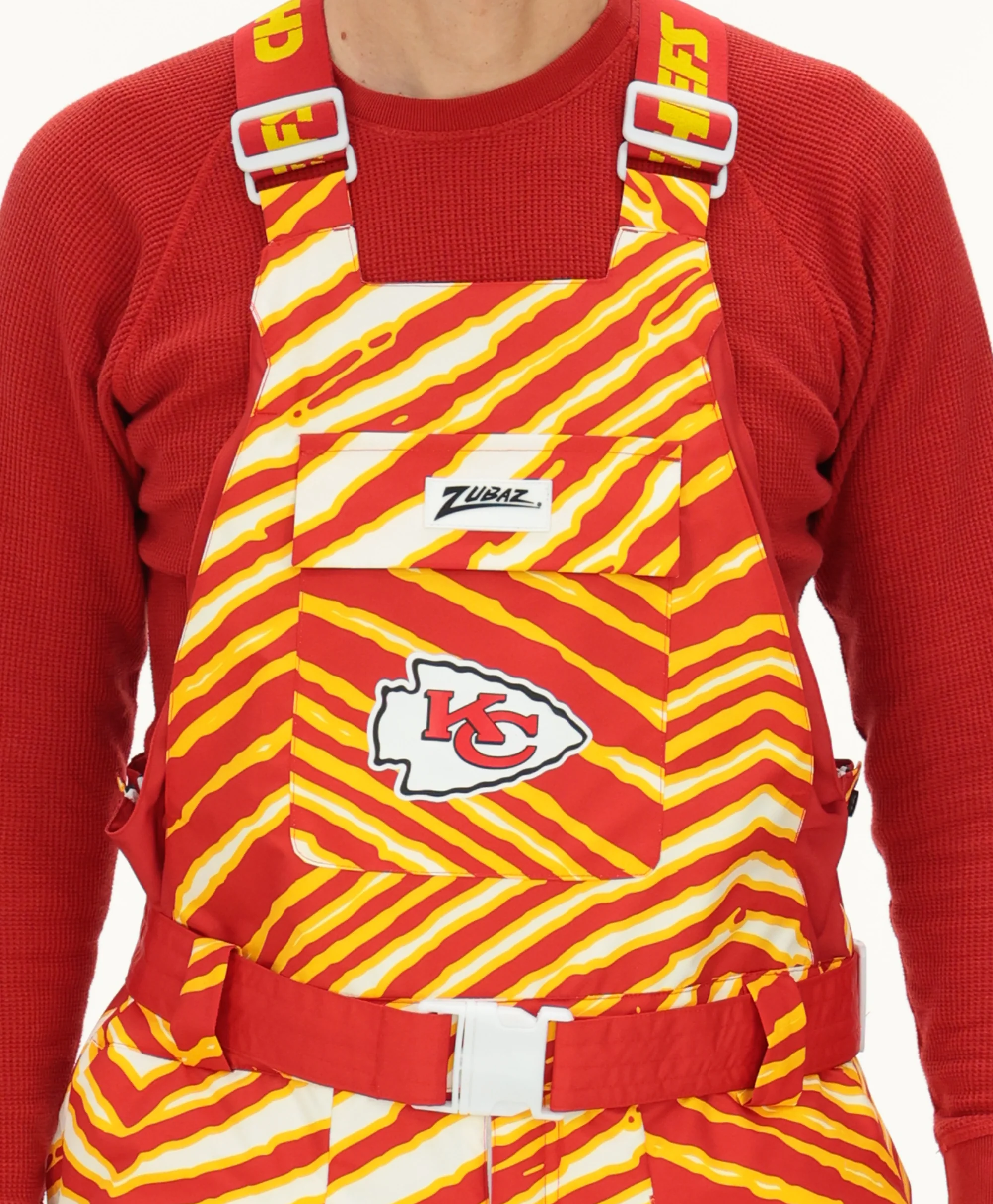 Zubaz NFL Adult Unisex Zebra Team Color Blizzard Snow Bib, Kansas City Chiefs - Image 3