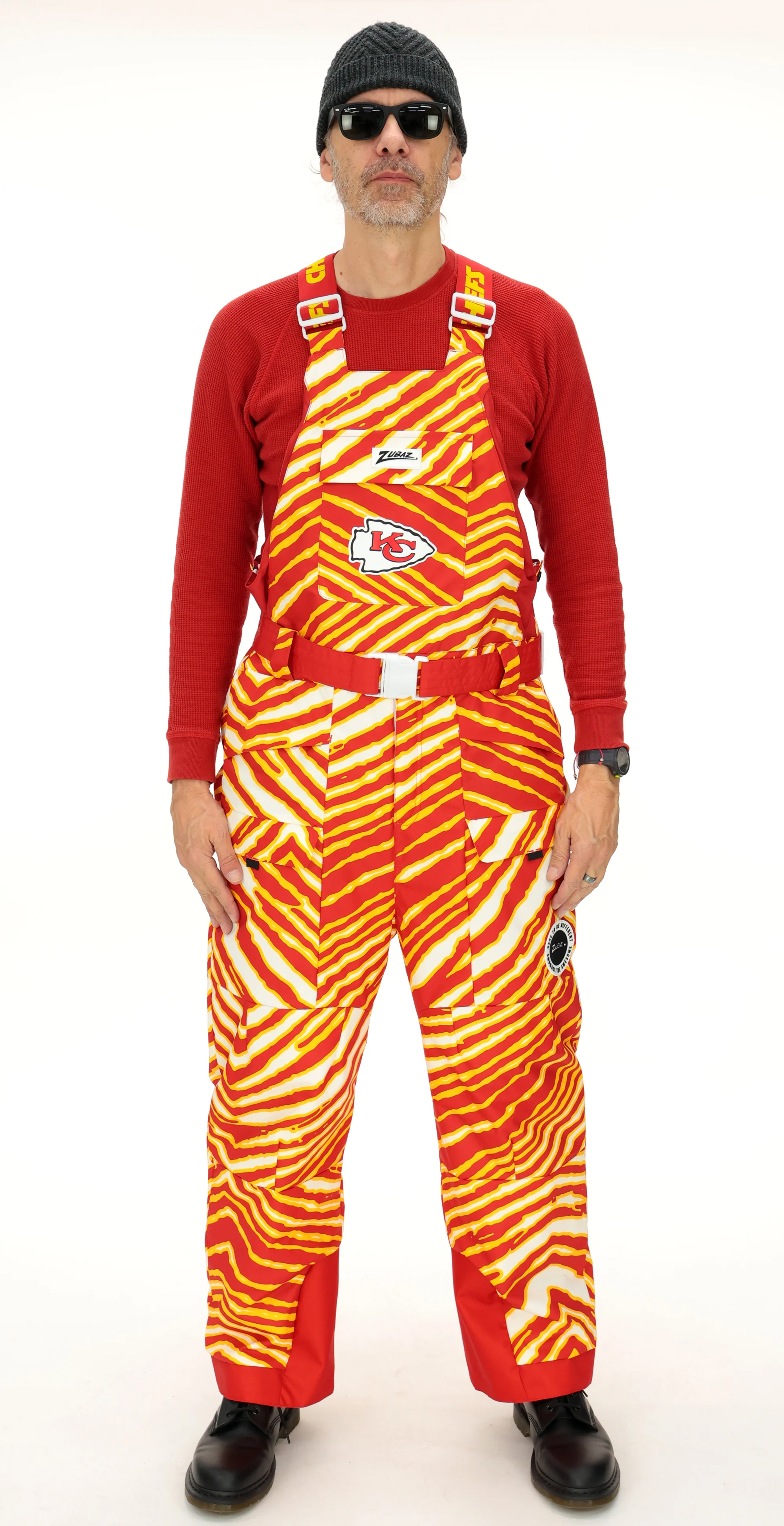Zubaz NFL Adult Unisex Zebra Team Color Blizzard Snow Bib, Kansas City Chiefs - Image 4