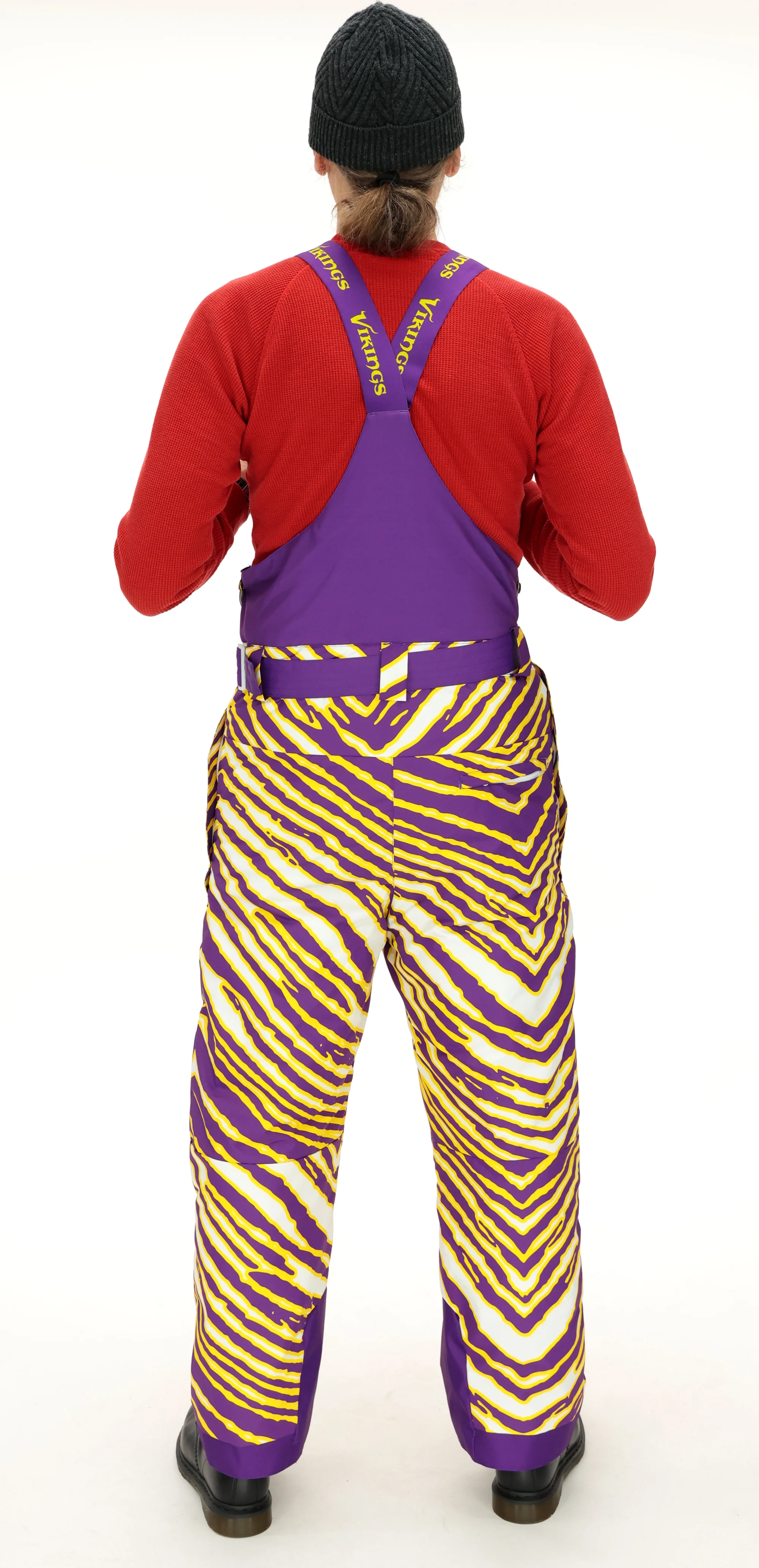 Zubaz NFL Adult Unisex Zebra Team Color Blizzard Snow Bib, Minnesota Vikings - Image 5