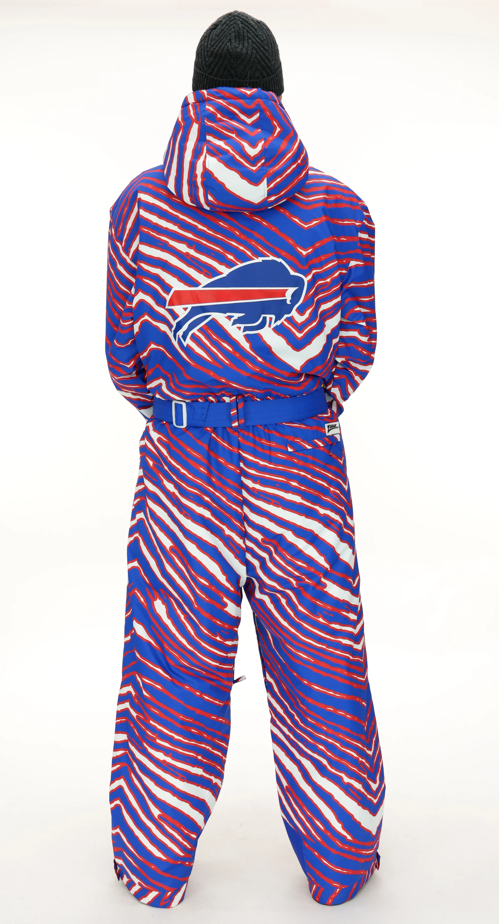 Zubaz NFL Adult Unisex Zebra Team Color Tundra Tux Snowsuit, Buffalo Bills - Image 4