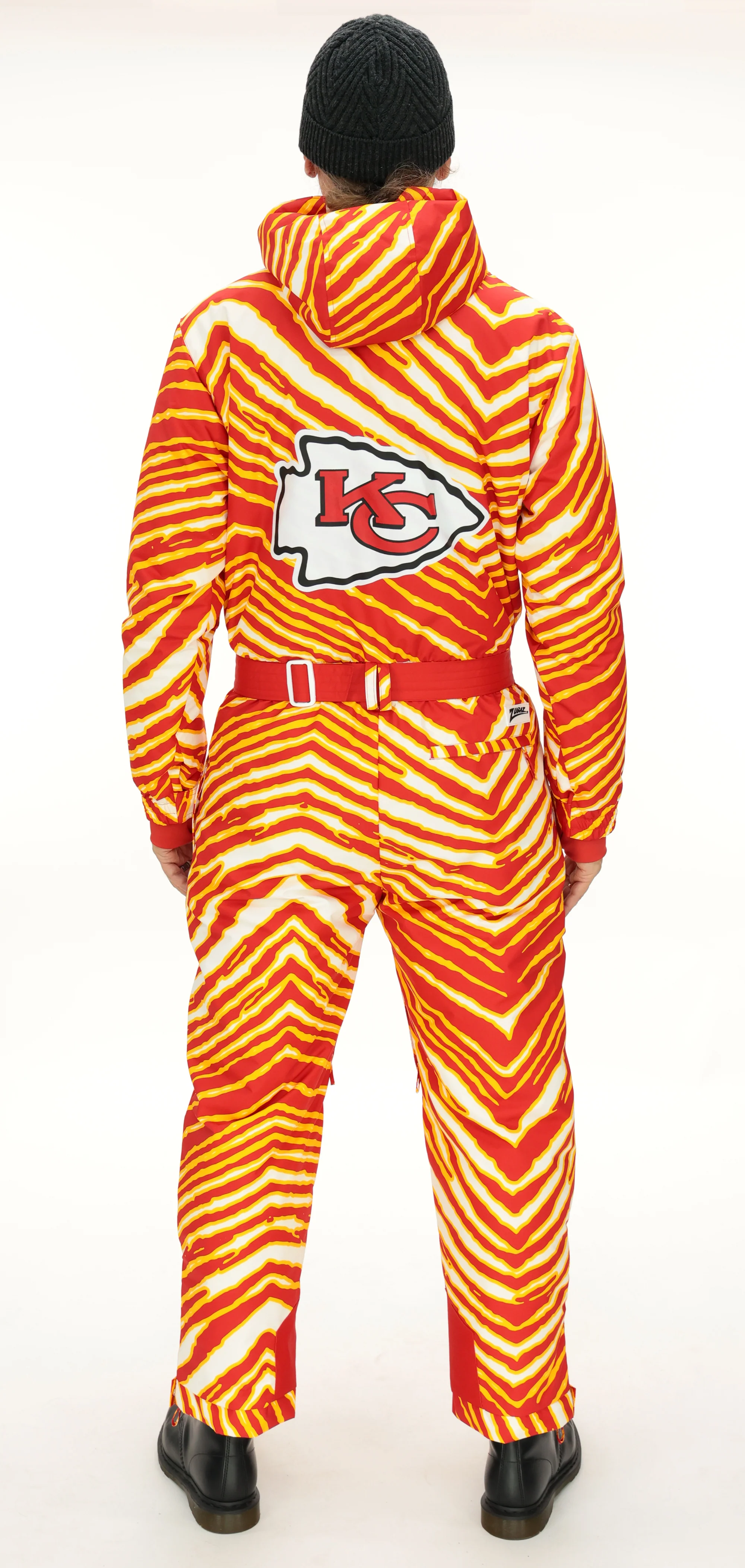 Zubaz NFL Adult Unisex Zebra Team Color Tundra Tux Snowsuit, Kansas City Chiefs - Image 3