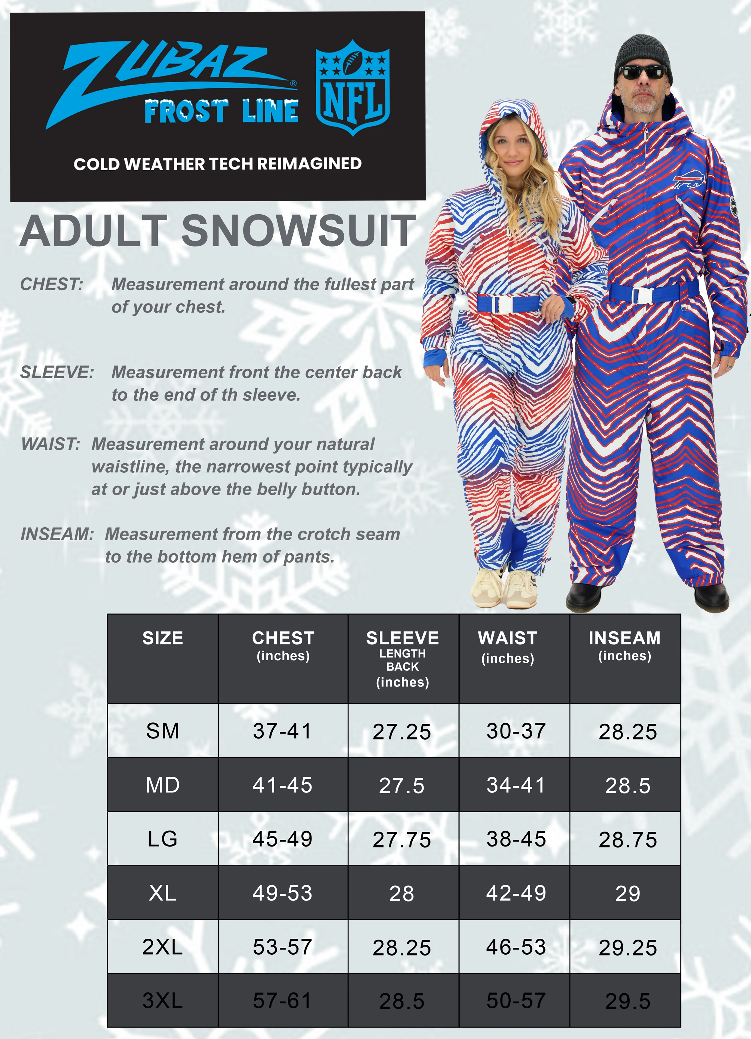 Zubaz NFL Adult Unisex Zebra Team Color Tundra Tux Snowsuit, Minnesota Vikings - Image 7