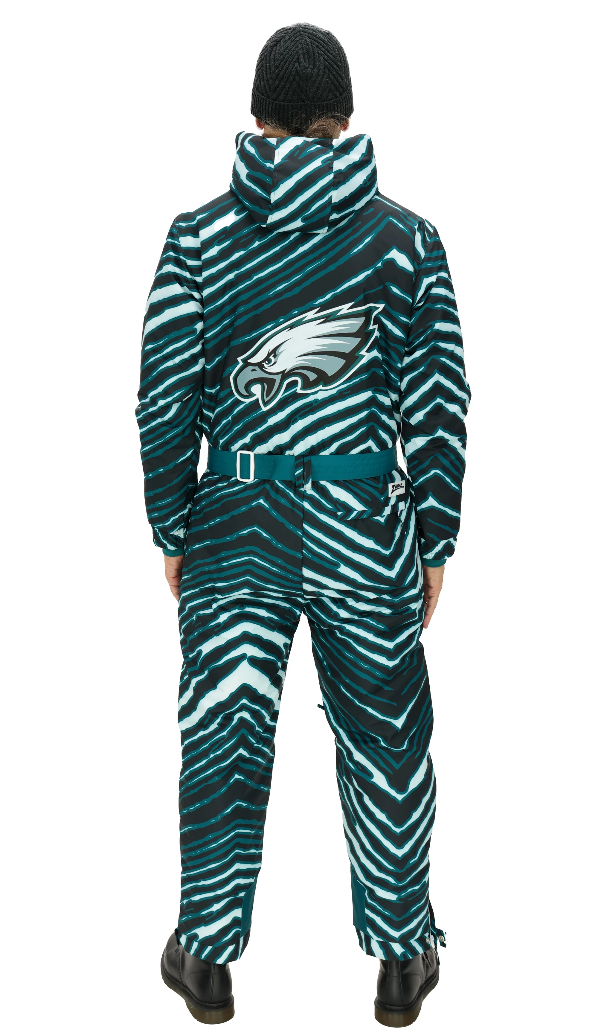 Zubaz NFL Adult Unisex Zebra Team Color Tundra Tux Snowsuit, Philadelphia Eagles - Image 4