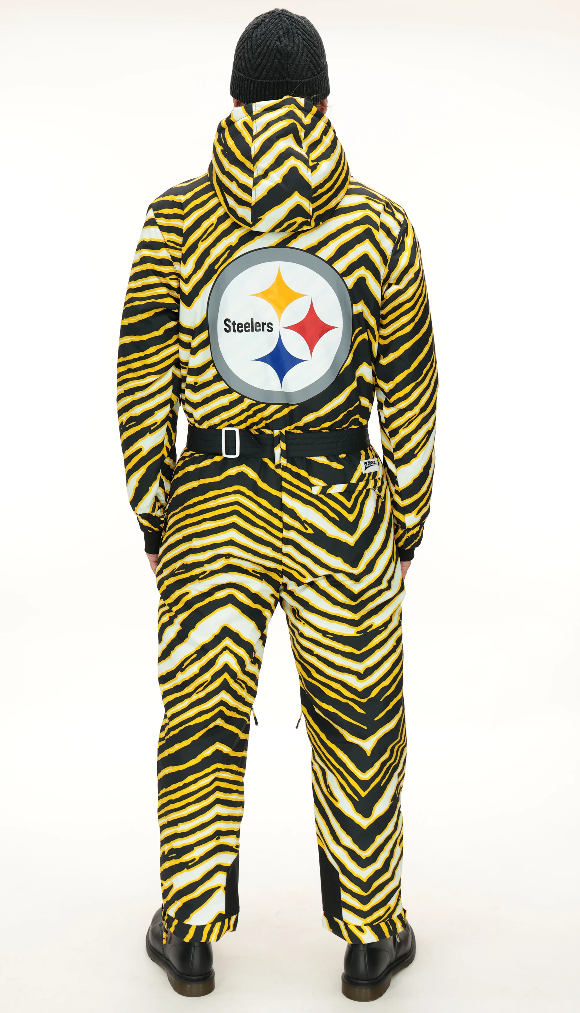 Zubaz NFL Adult Unisex Zebra Team Color Tundra Tux Snowsuit, Pittsburgh Steelers - Image 4