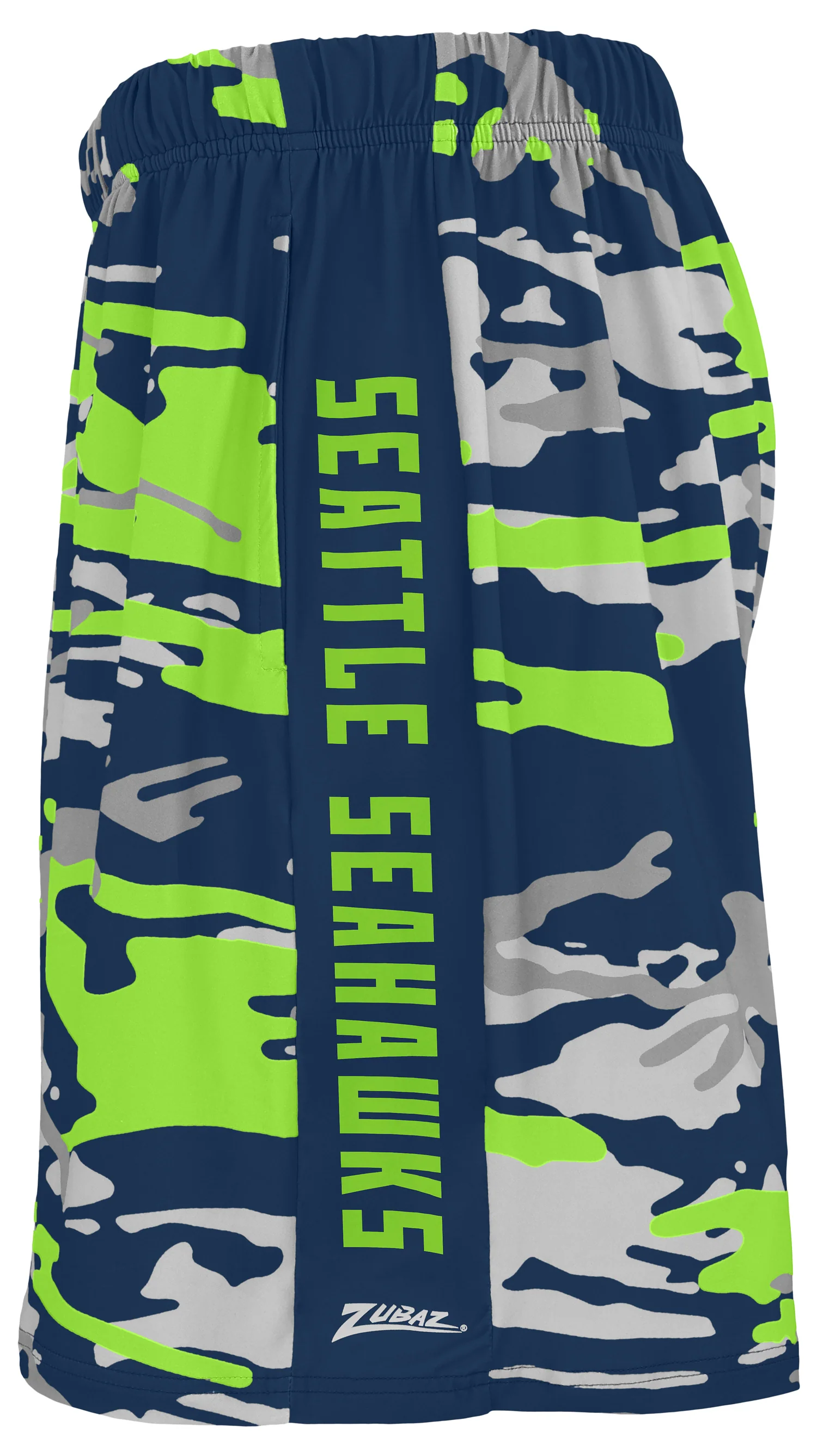 Zubaz NFL Men's 7in Alternate Camo Established Block Text Shorts, Seattle Seahawks - Image 2