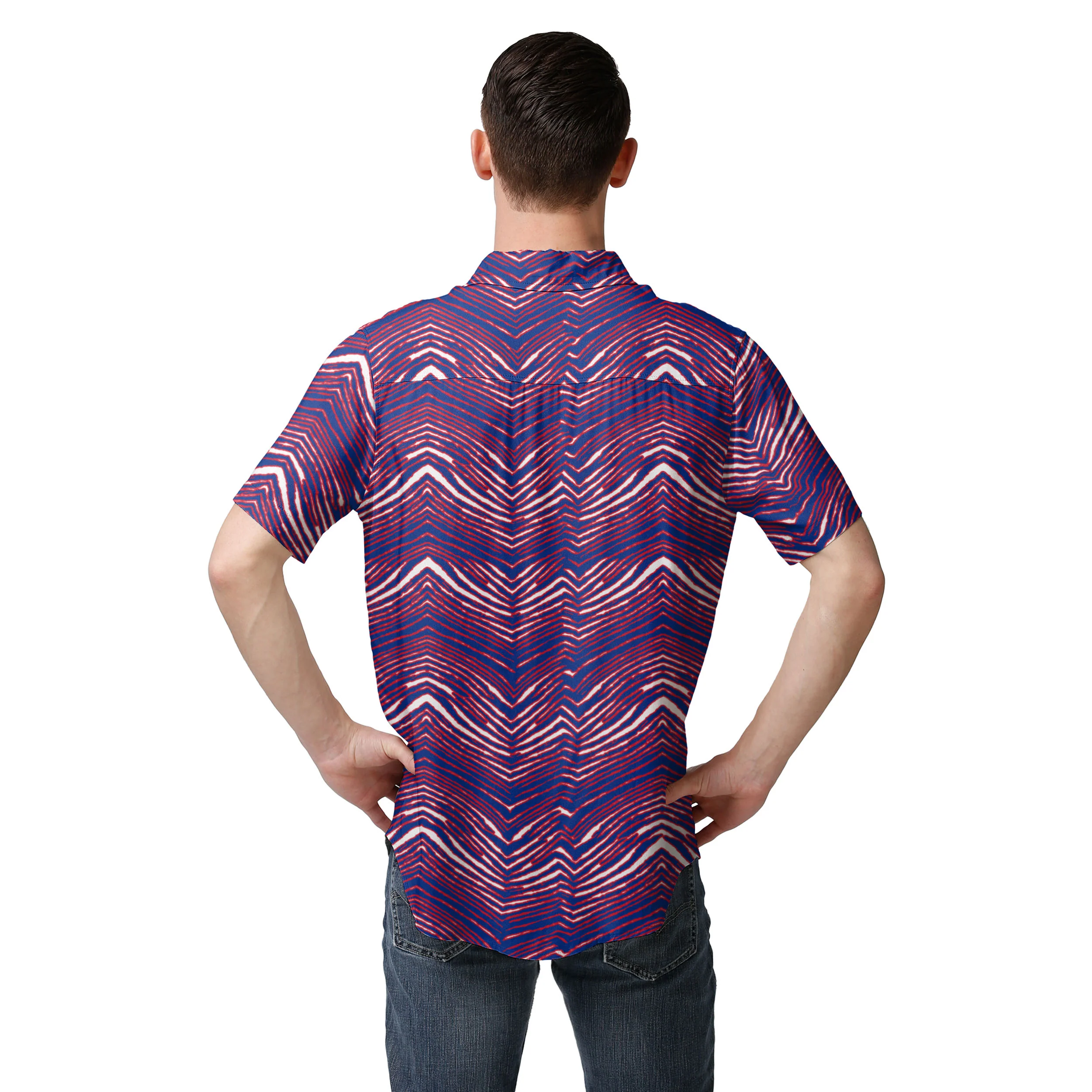 Zubaz NFL Men's Buffalo Bills Exclusive Button Up Shirt - Image 2