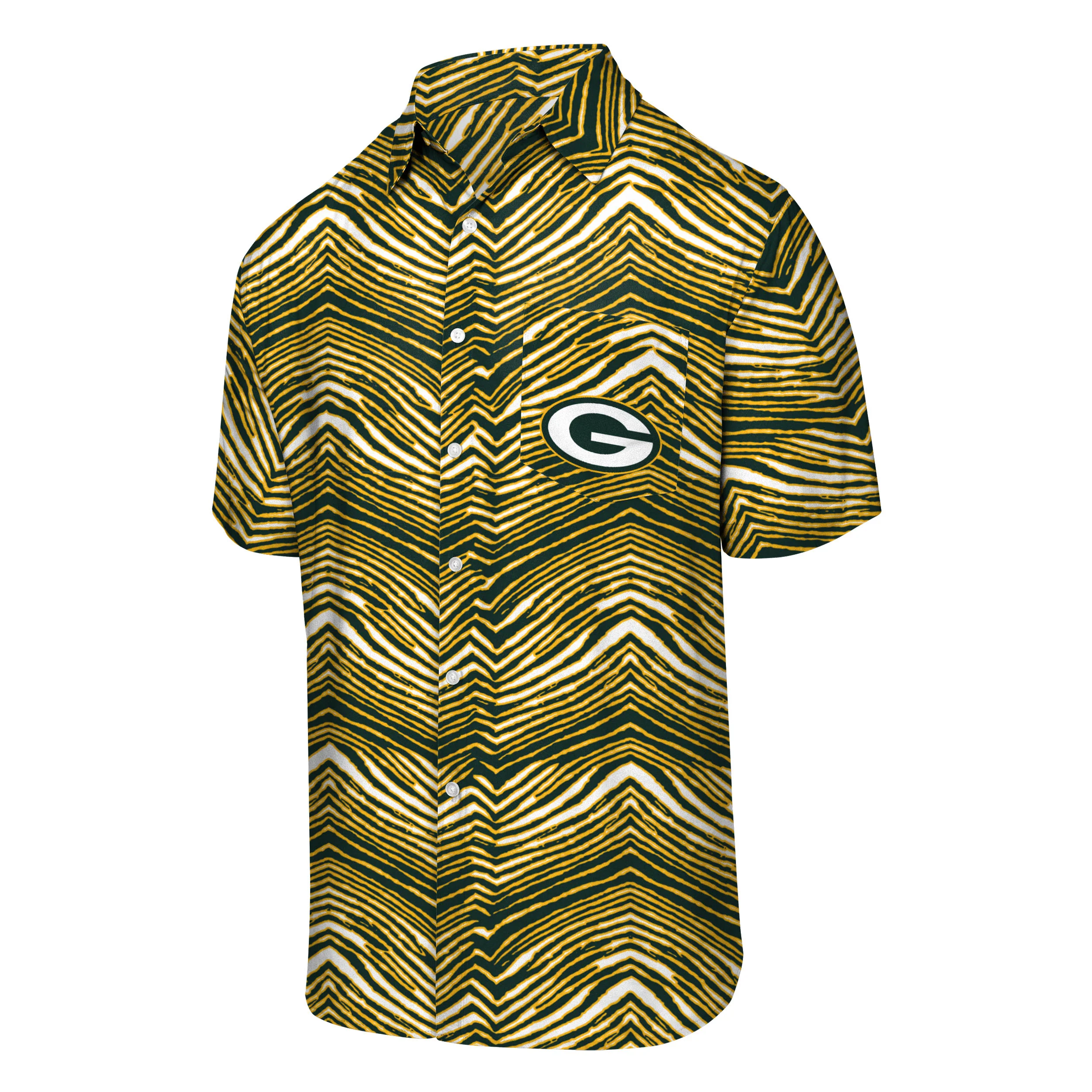 Zubaz NFL Men's Green Bay Packers Exclusive Button Up Shirt - Image 4